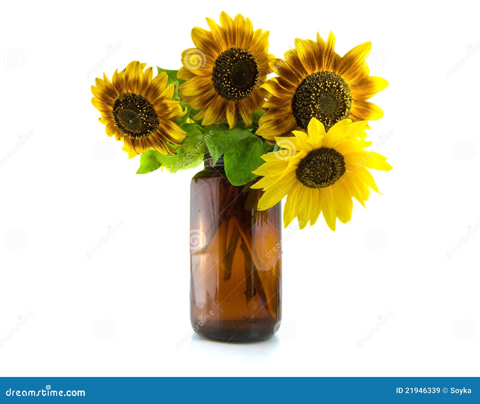 Bouquet of Sunflowers in Vase Stock Image Image of decoration