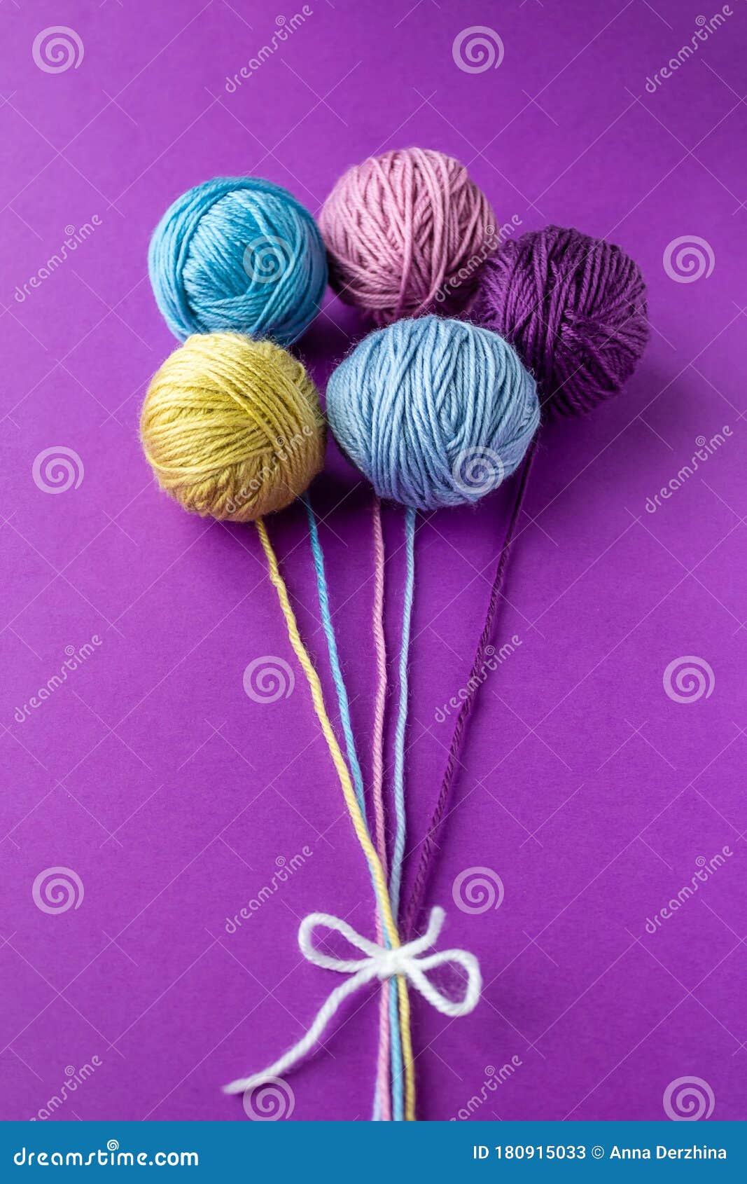 bouquet of wool balls like air balloons