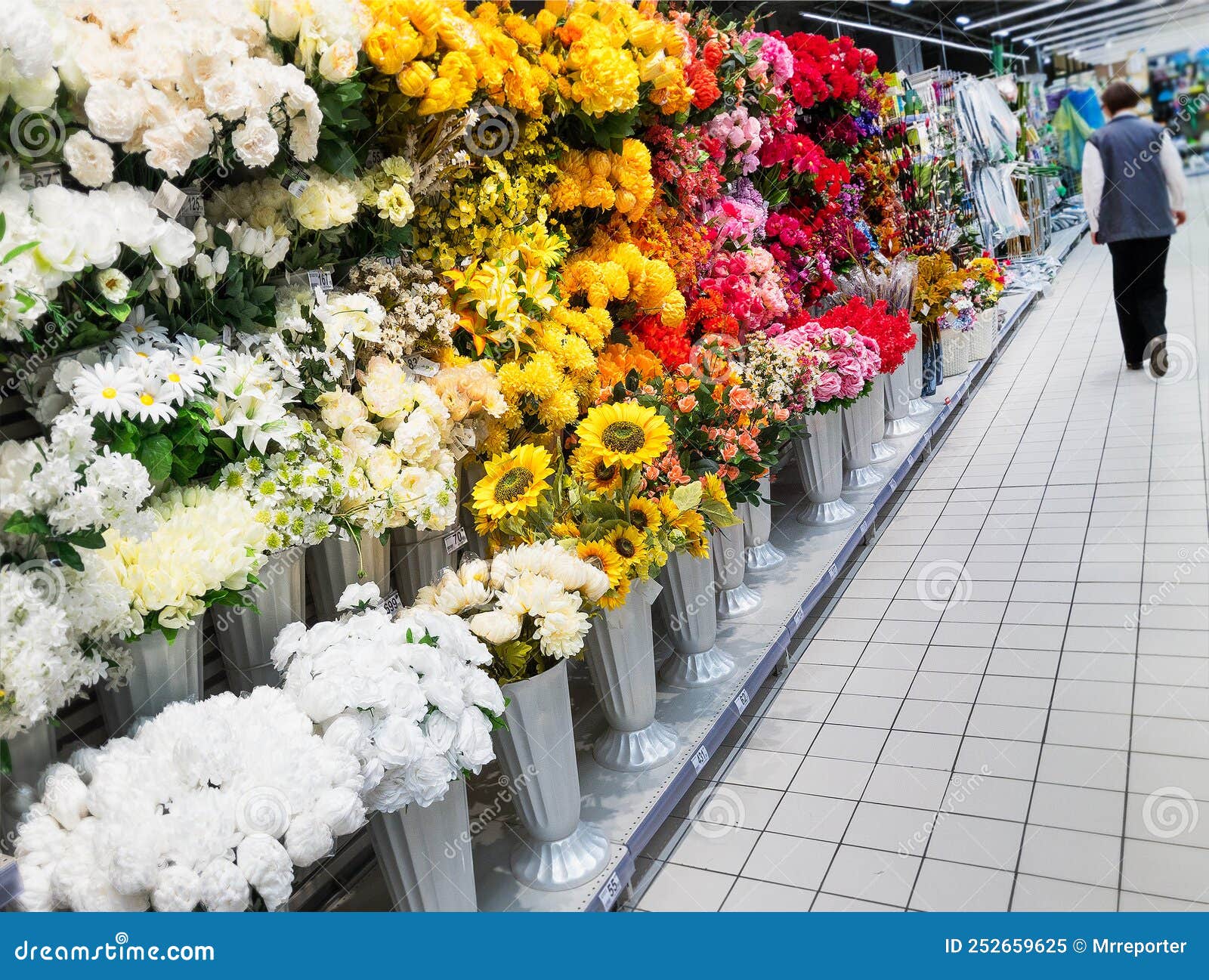 Bouquets in Vases Assortment at Flower Store Stock Image Image of