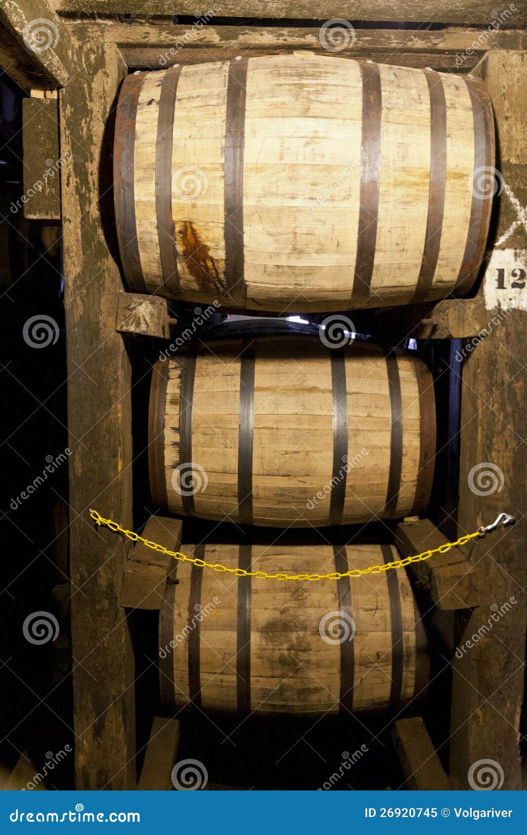Bourbon Barrels Aging in a Distillery Warehouse Stock Image Image of