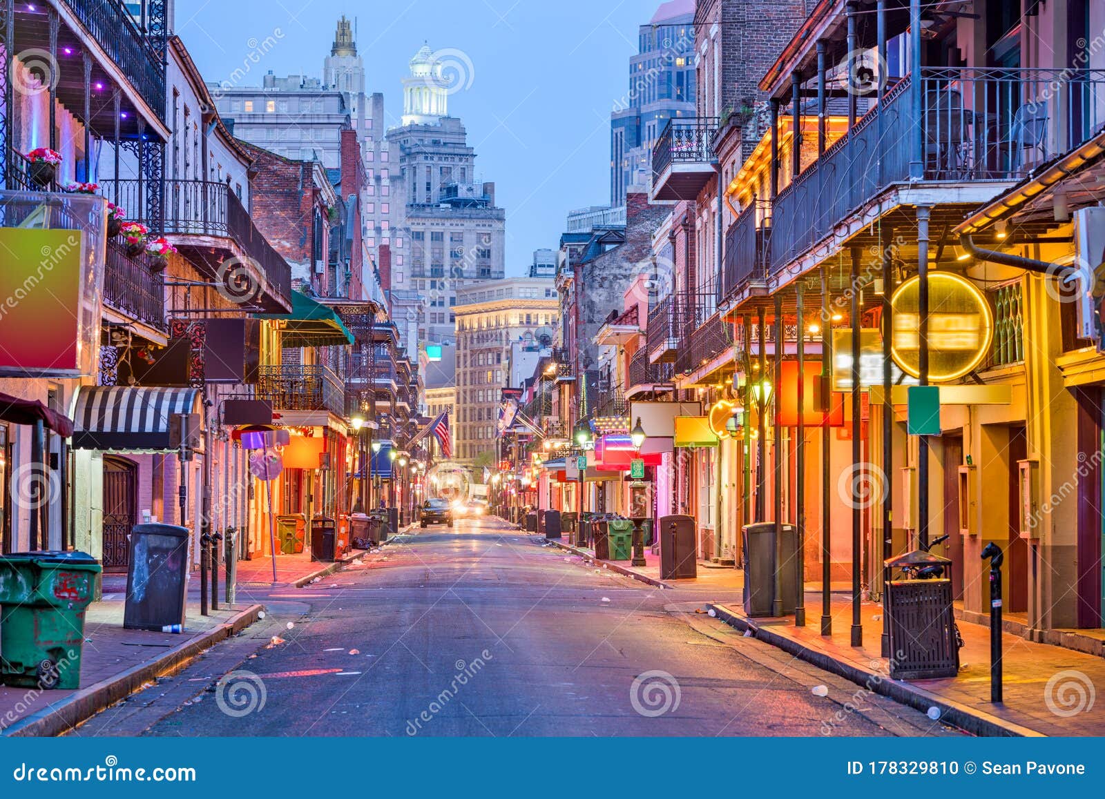Bourbon St, New Orleans, Louisiana, USA Stock Photo - Image of district