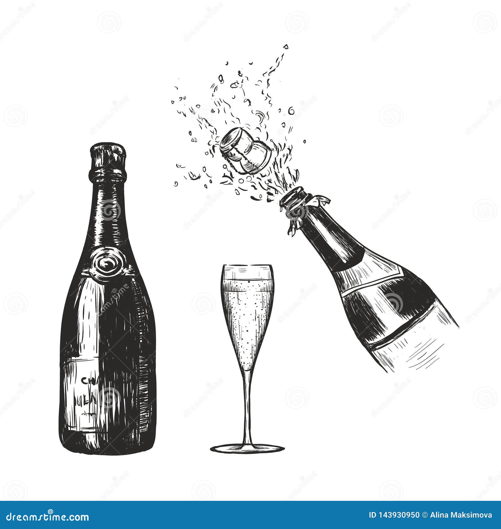 Bouteille De Champagne Et Vecteur En Verre De Croquis Illustration De Vecteur Illustration Du Liege Retrait Bouteille De Champagne Et Vecteur En Verre De Croquis Illustration De Vecteur Illustration Du Liege Retrait