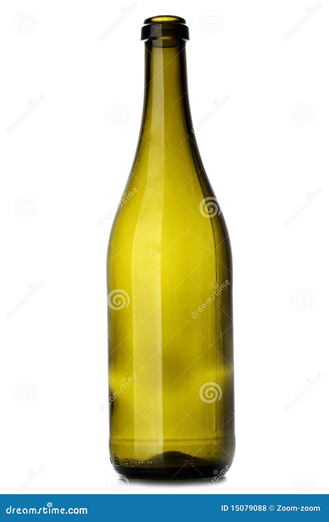 Bouteille De Vin Vide Isolé Sur Fond Blanc