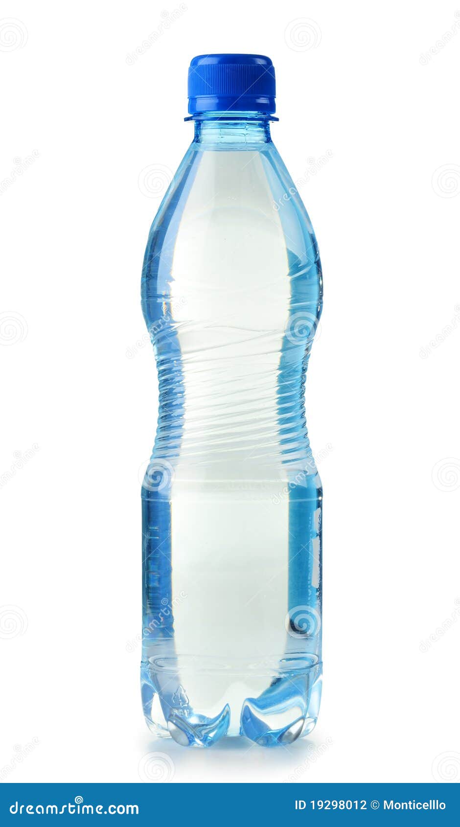 Petite Bouteille D'eau Minérale En Plastique Isolé Sur Blanc