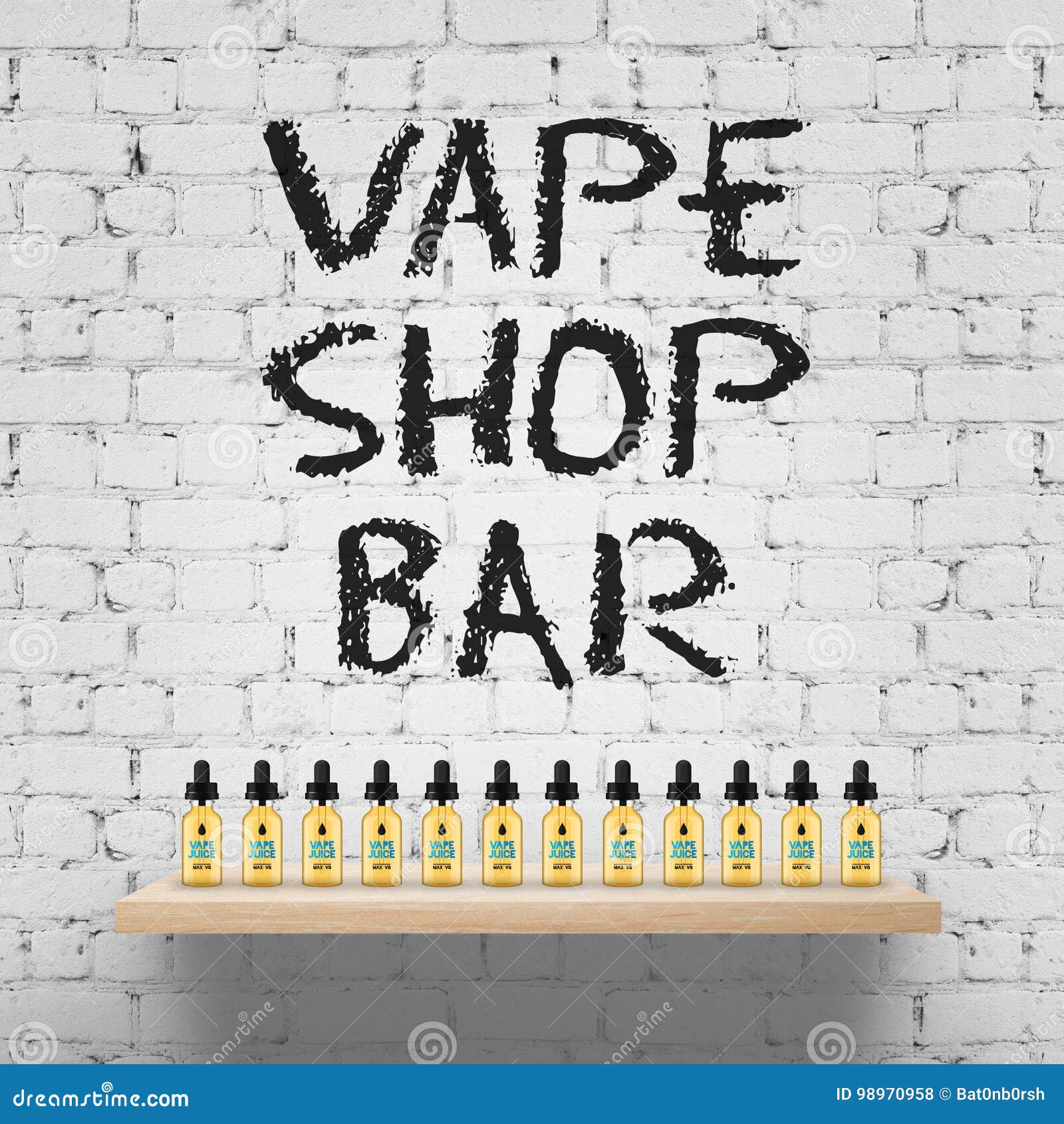 Boutique et barre de Vape illustration stock. Illustration du