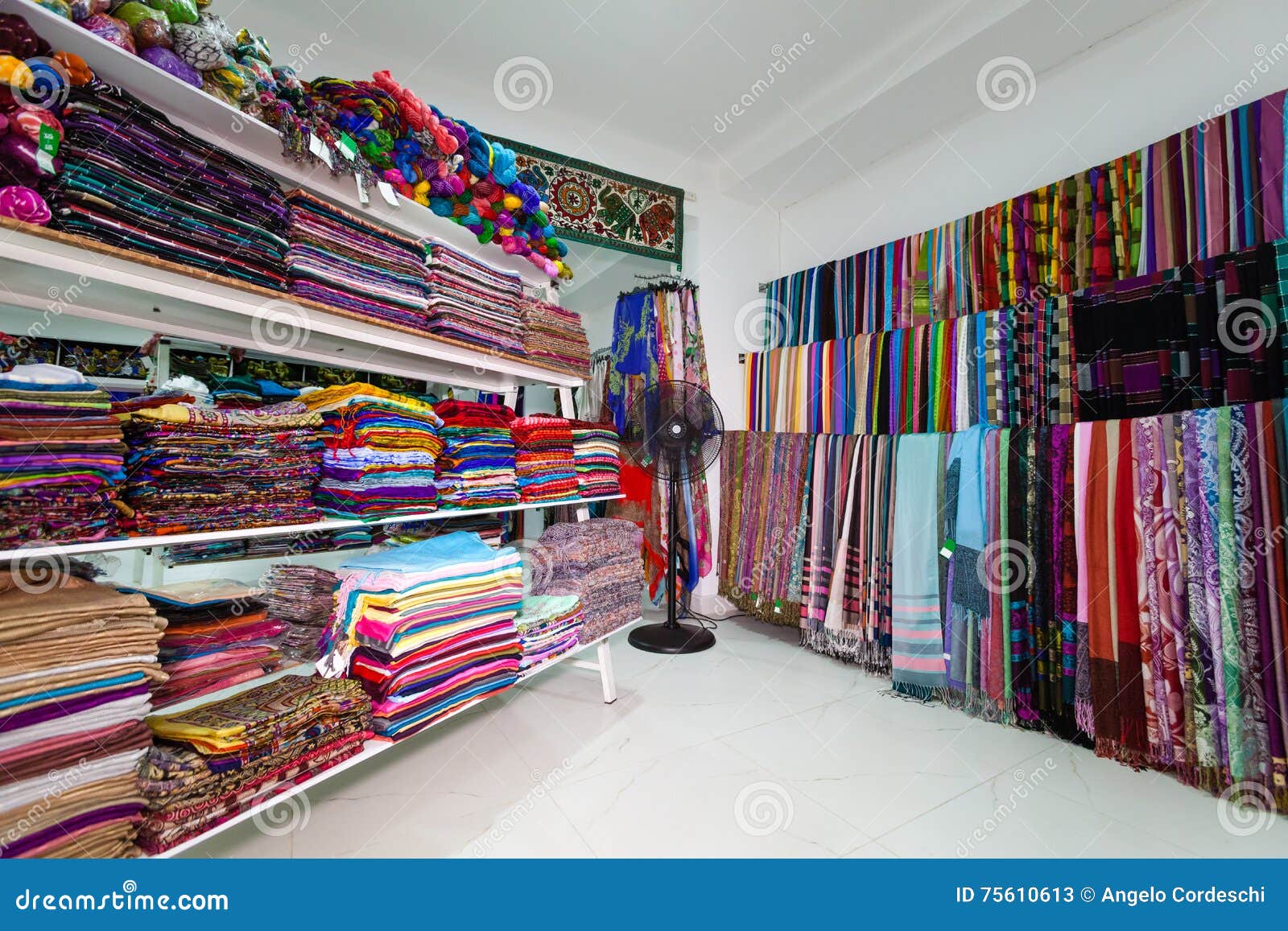 Boutique Indienne De Textile Sari Image stock Image du