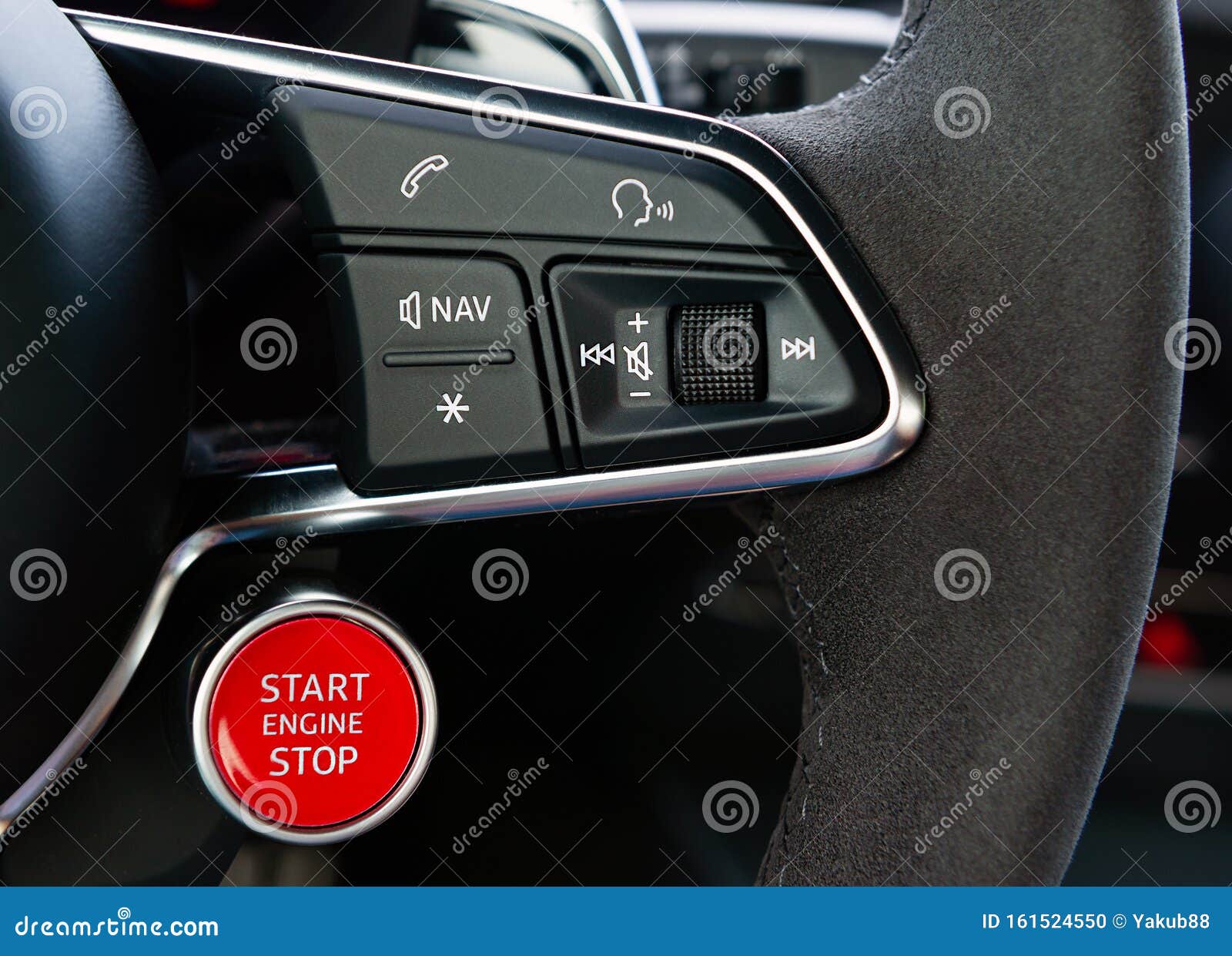 Bouton Start-stop photo stock. Image du fermer, roue - 161524550