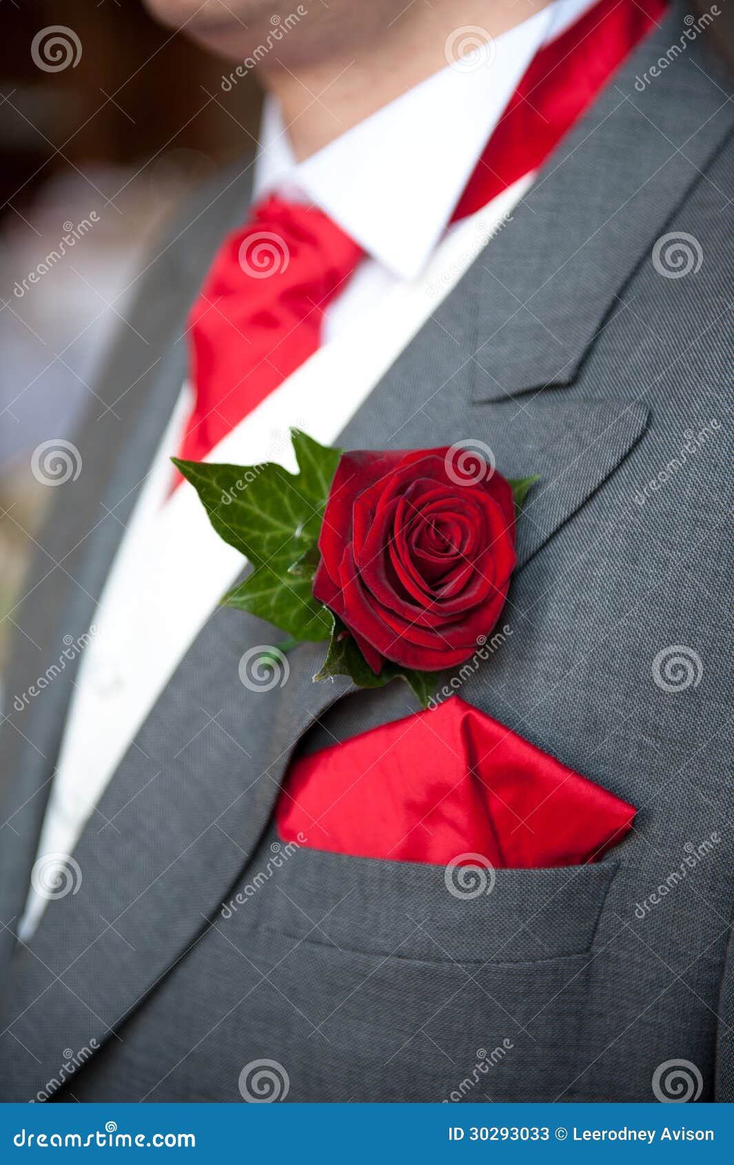 Mariage De Boutonnière De Rose De Rouge De Marié Image stock - Image du  fleur, fermer: 30293033