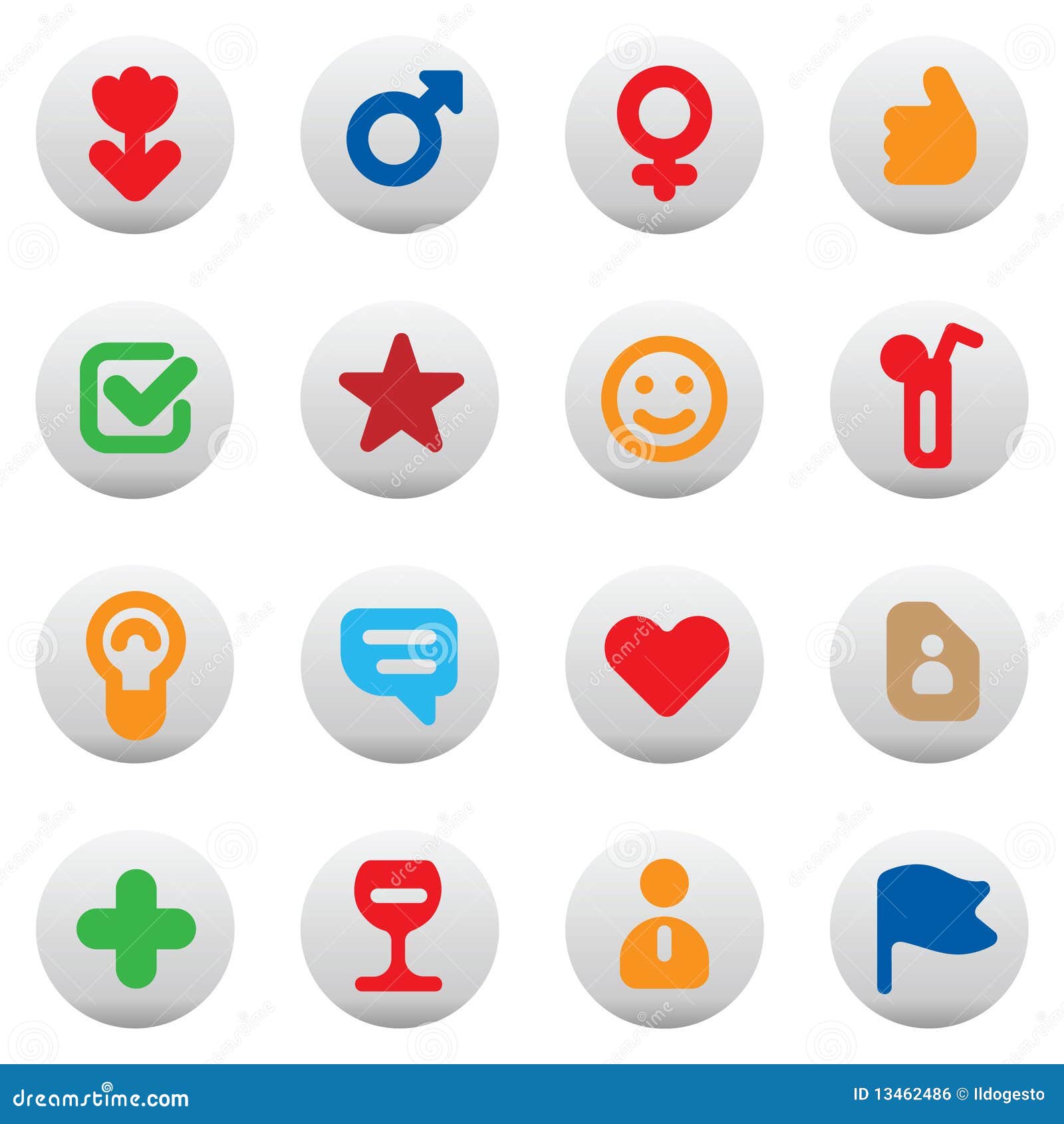 Boutons Pour La Datation Et L'amour Illustration de Vecteur