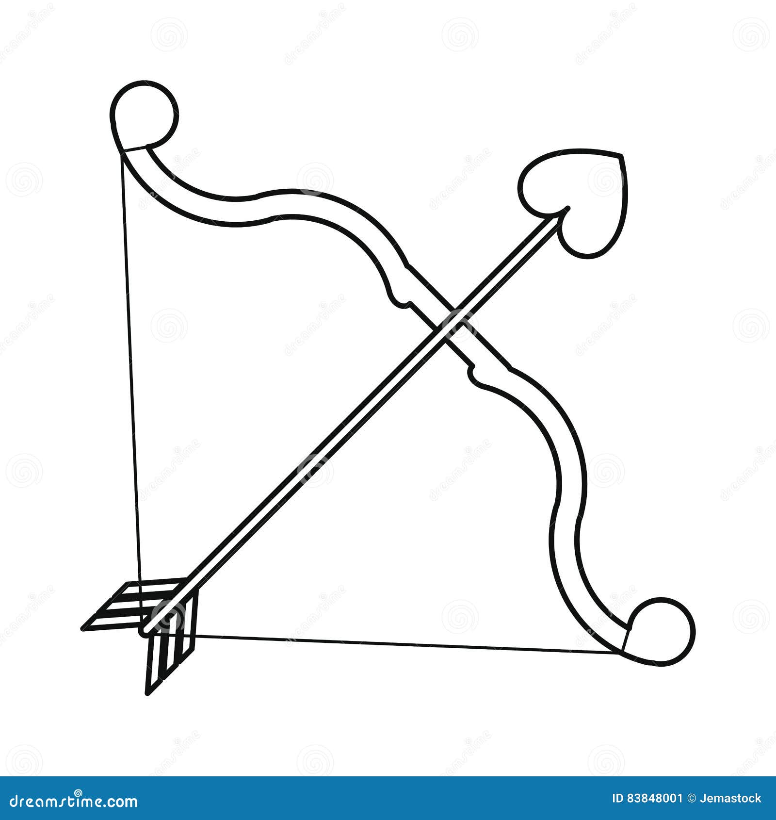 Bow and Arrow Heart Love Line Stock Vector Illustration of marriage