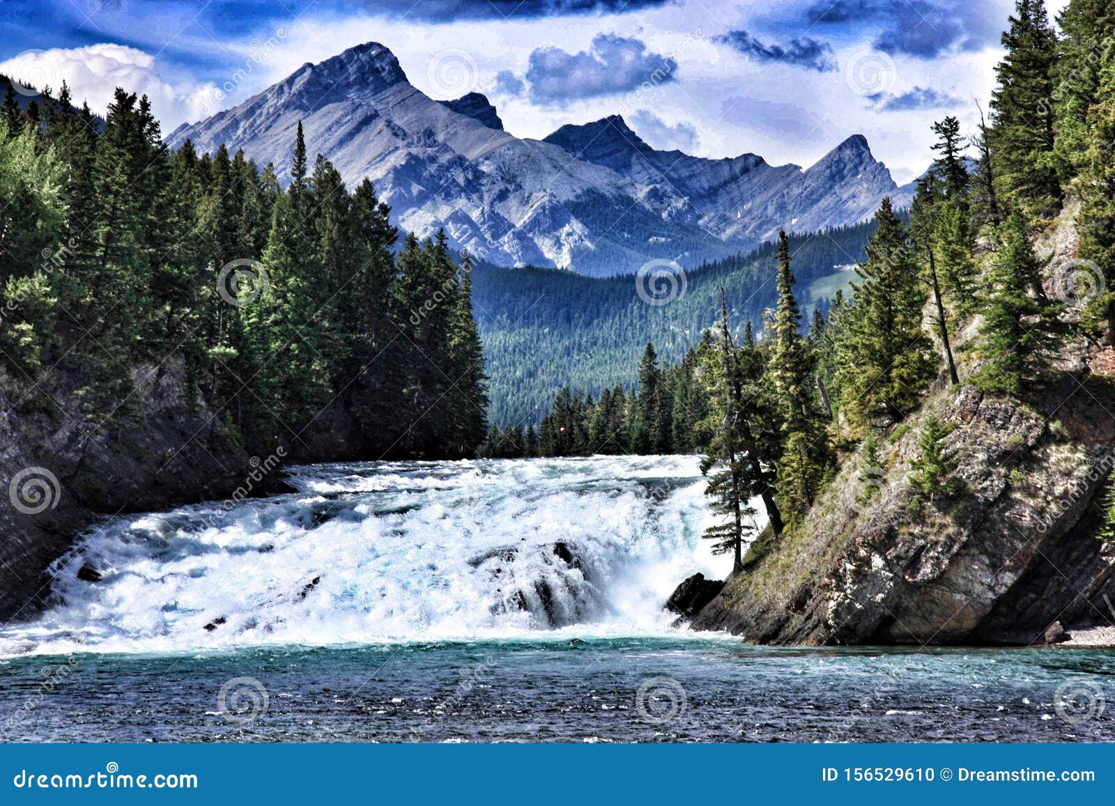 Bow falls Mountain view stock photo. Image of landscape 156529610