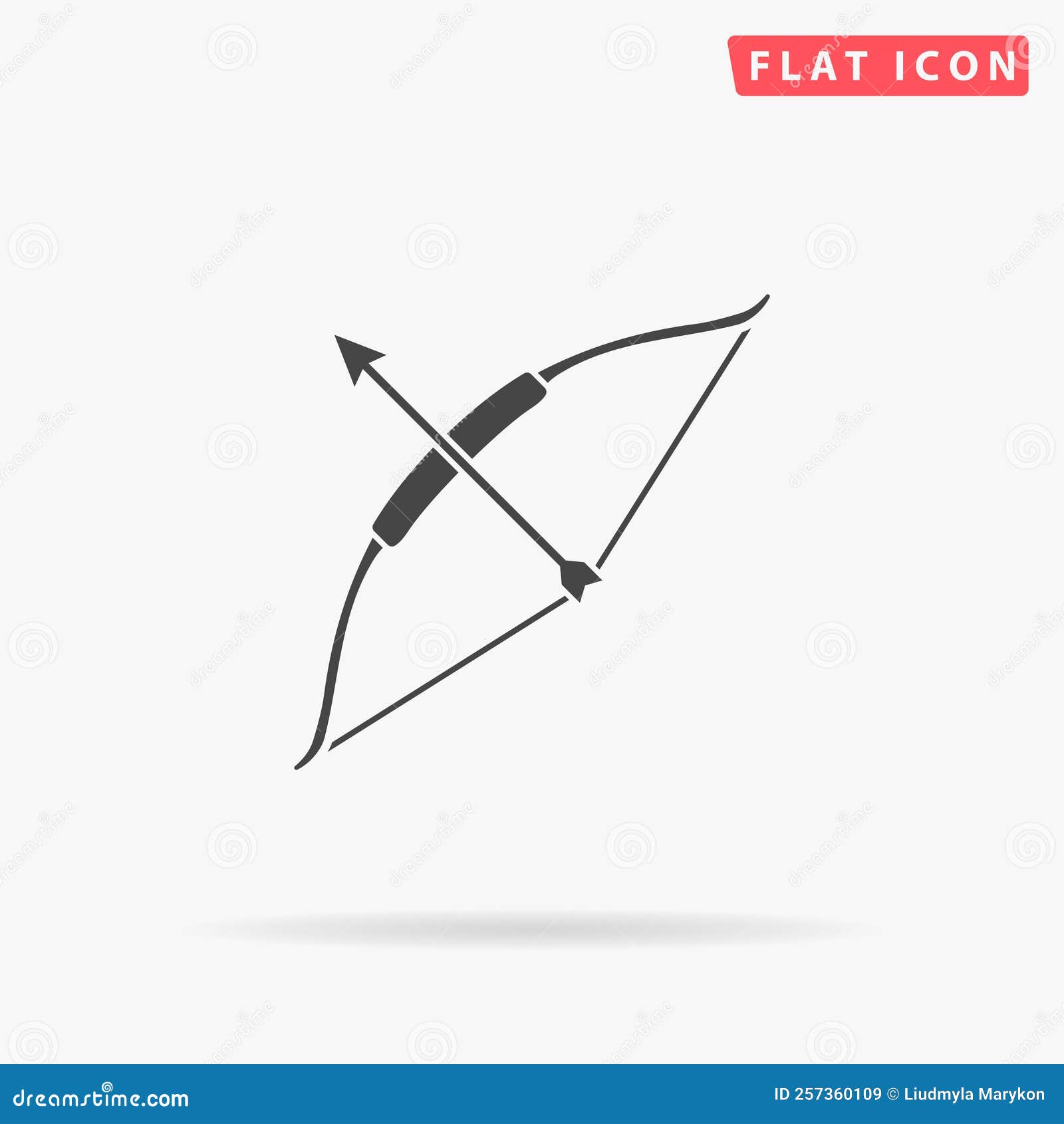 Bow flat vector icon stock vector. Illustration of weapon 257360109