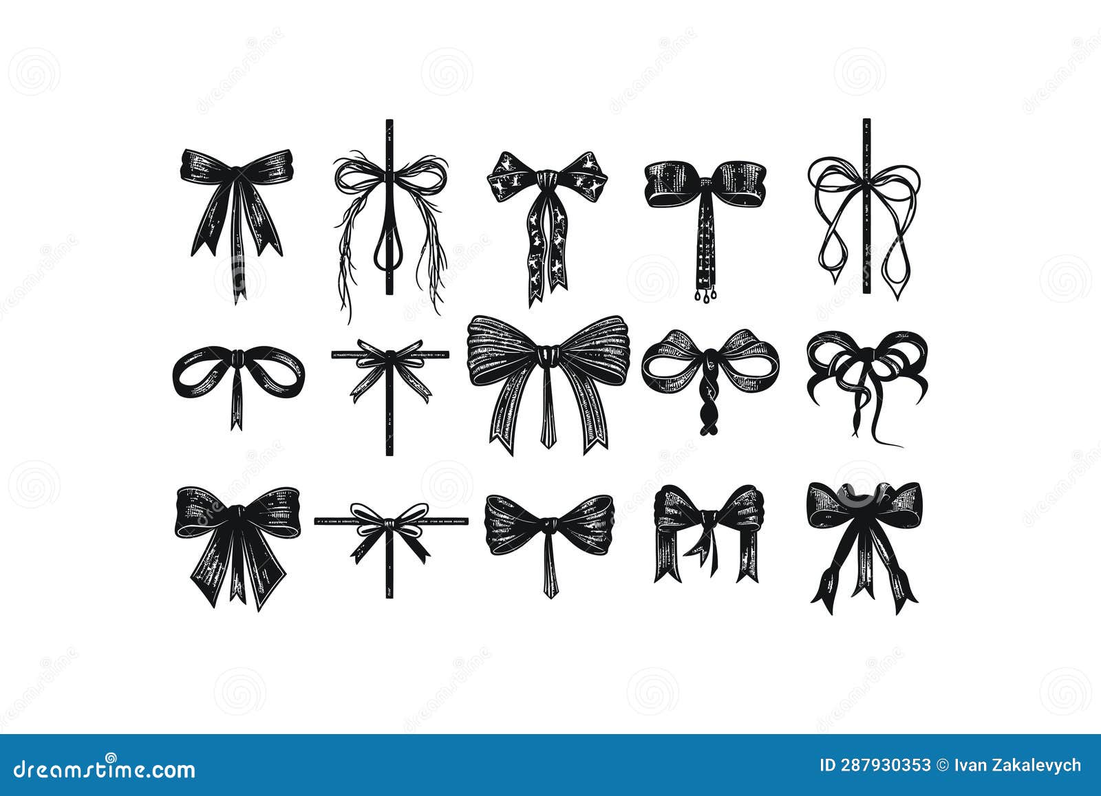 Bow for Gift Ribbon String. Vector Illustration Design Stock