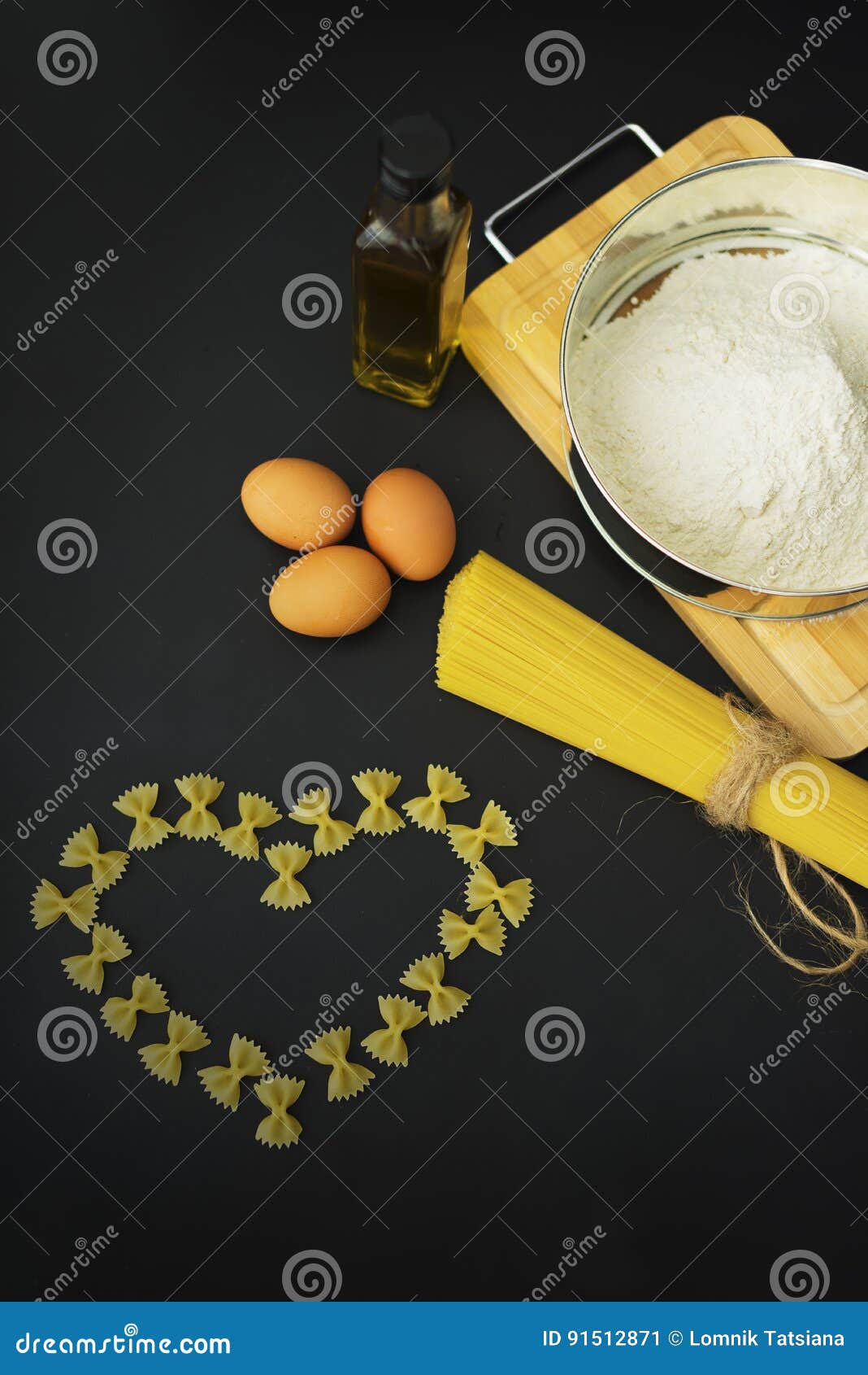 Bow Pasta on the Whiteboard for Drawing Stock Image Image of food, close 91512871