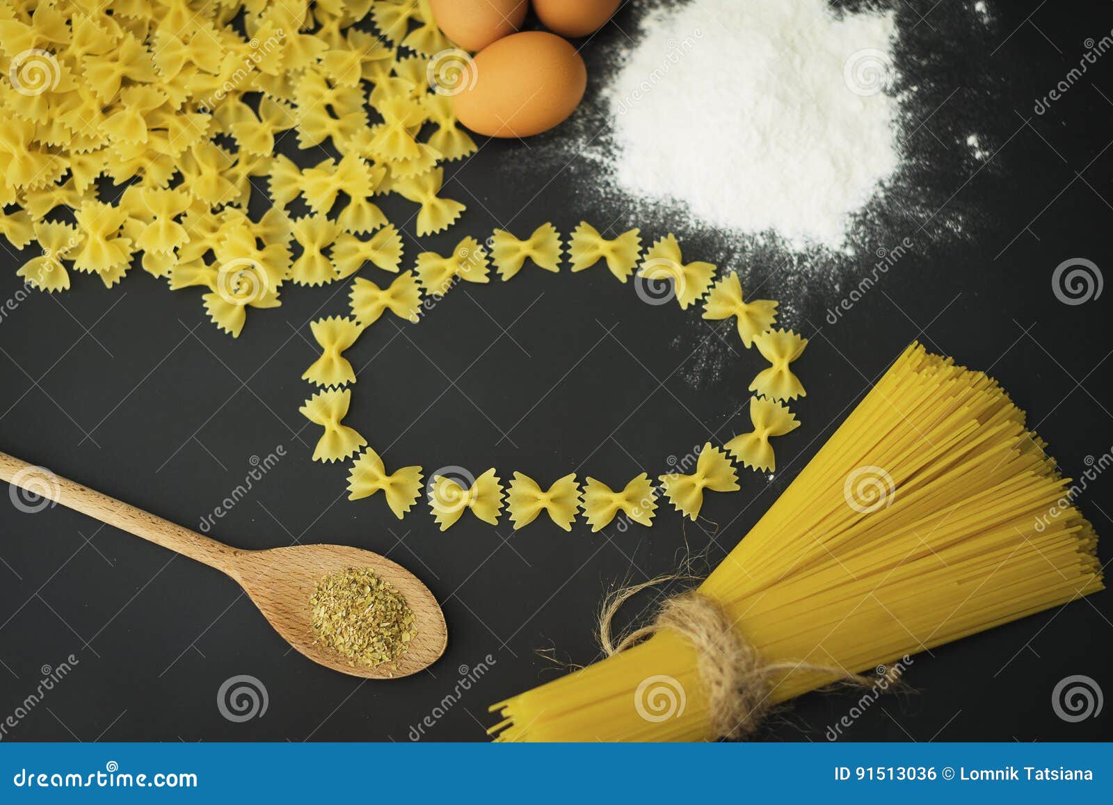 Bow Pasta on the Whiteboard for Drawing Stock Photo Image of close, noodle 91513036