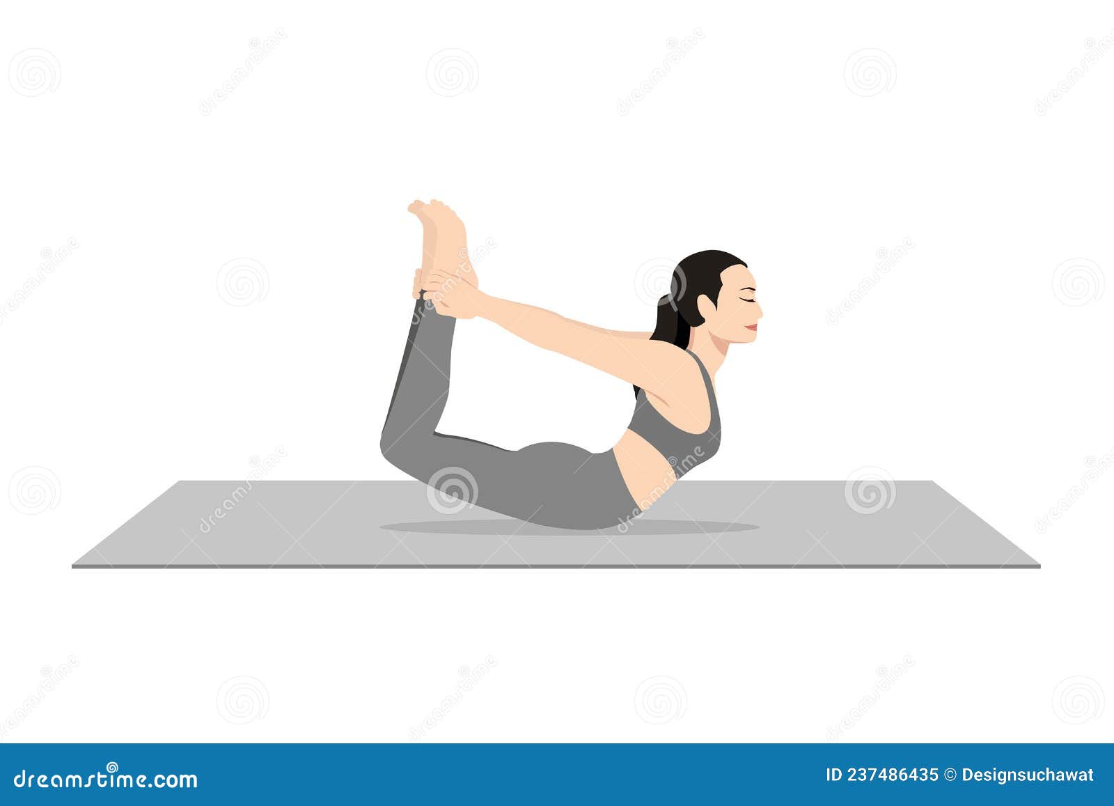 Bow Pose, Dhanurasana Cartoon Vector | CartoonDealer.com #237486435