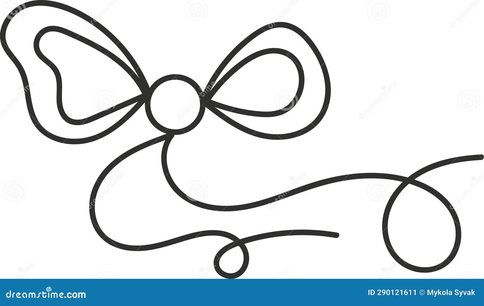 Bow with Ribbon Doodle stock vector. Illustration of decoration 290121611
