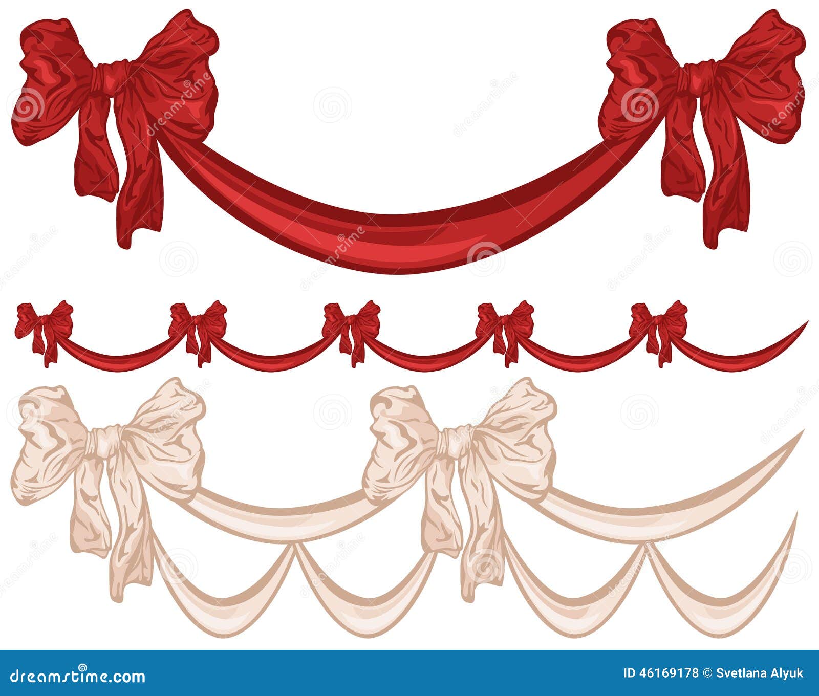 Bow ribbon garland stock vector. Illustration of wedding 46169178