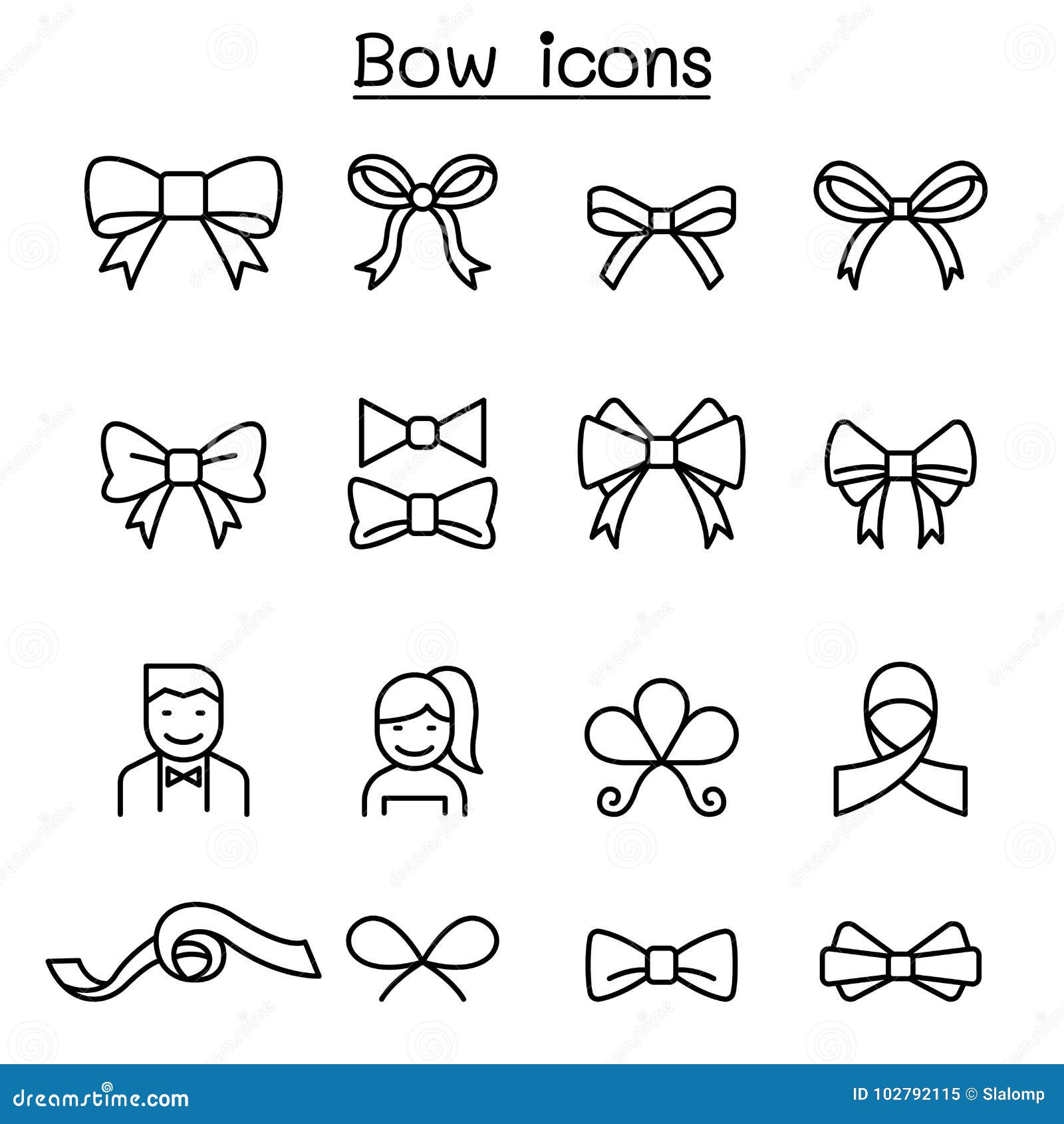 Bow made narrow ribbon Royalty Free Vector Image