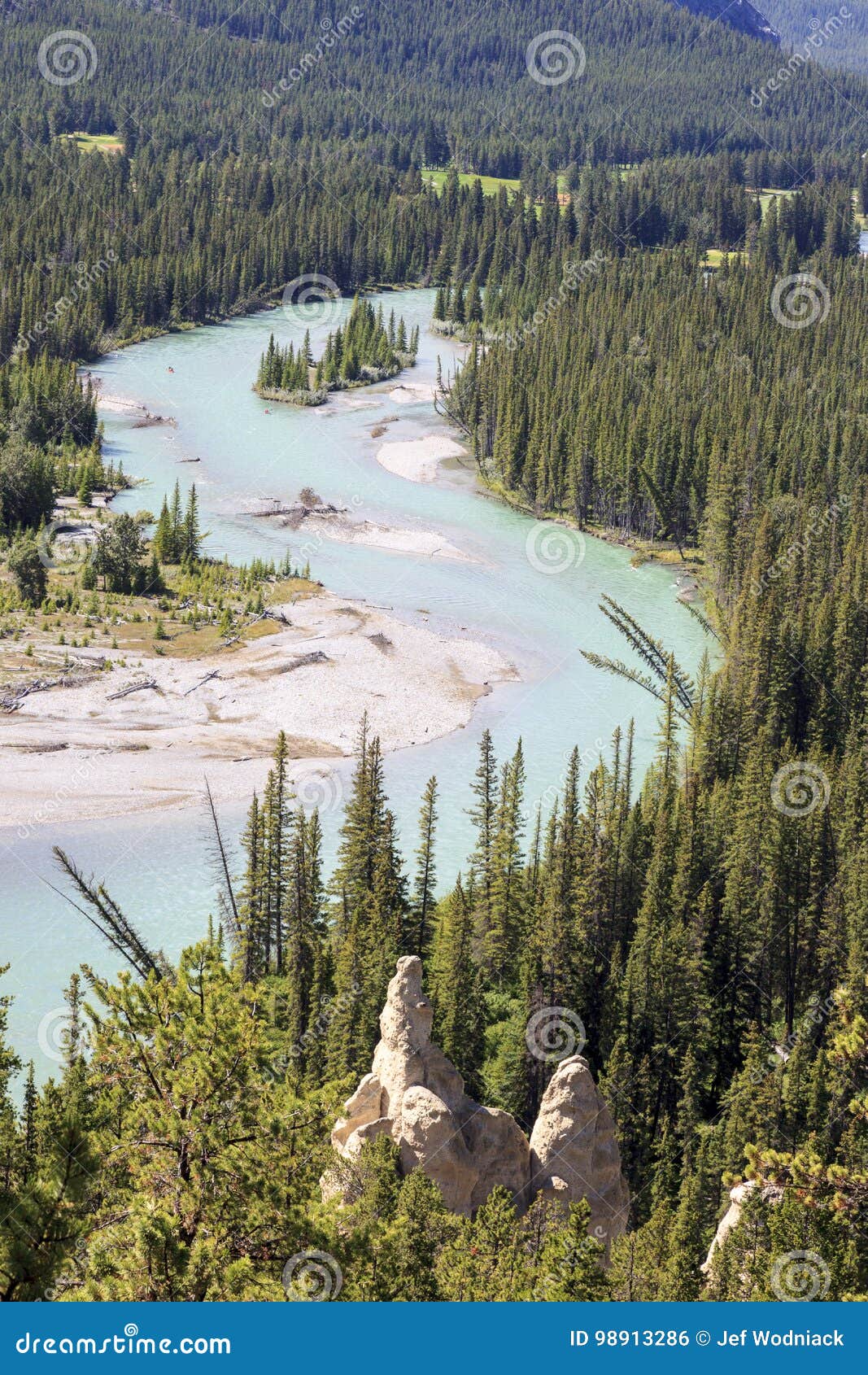 Bow river at Hoodoos trail stock photo. Image of mountain 98913286