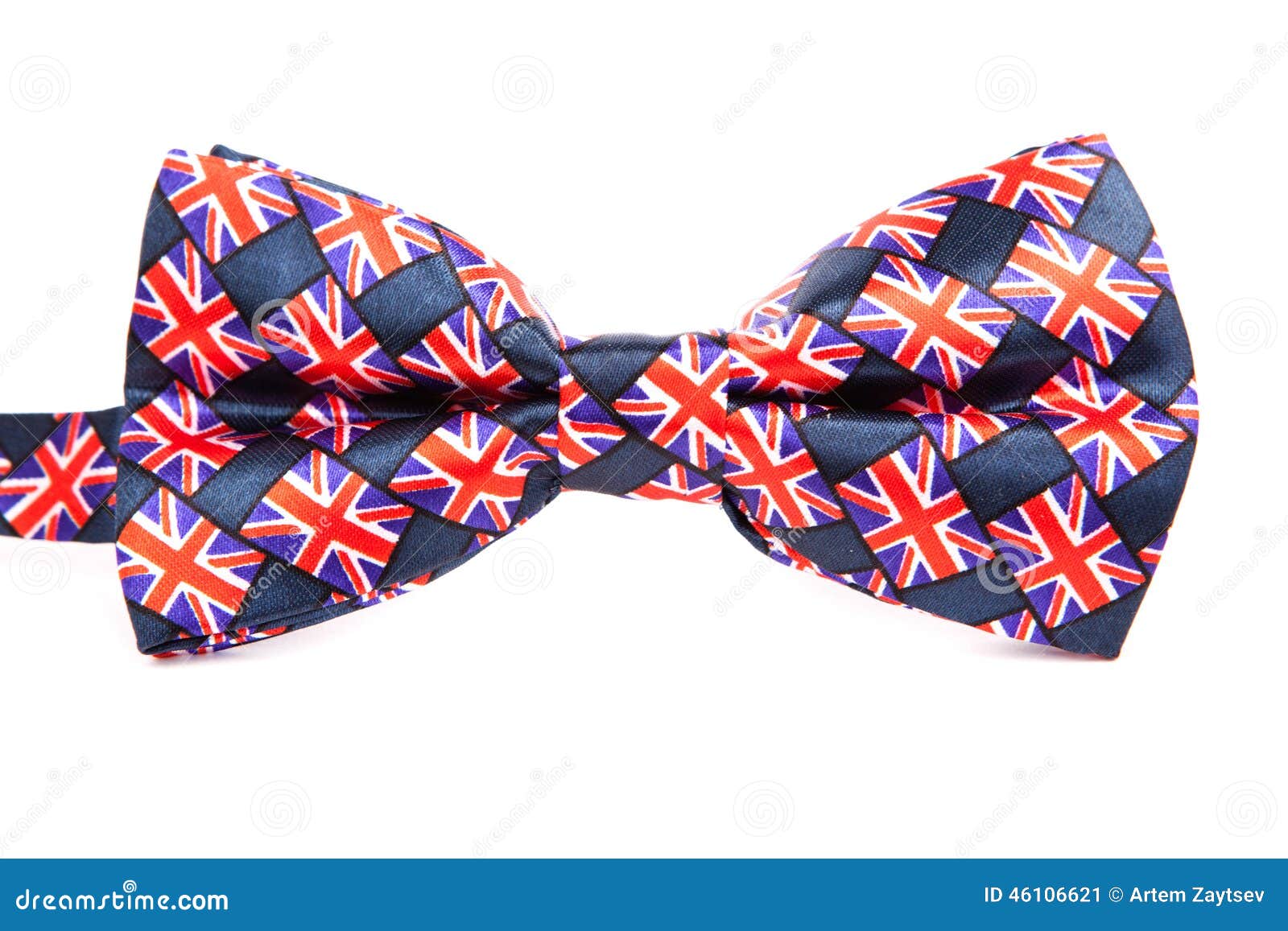 Bow Tie with a British Flag on an Isolated Stock Image Image of