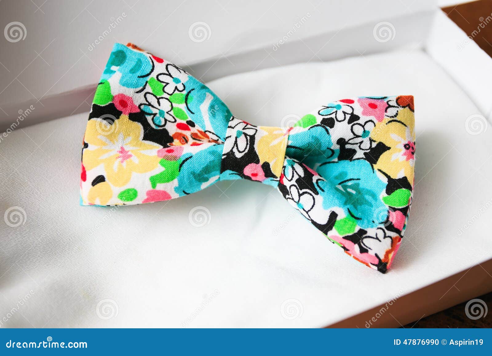 Bow tie in gift box stock photo. Image of colours, fabric 47876990