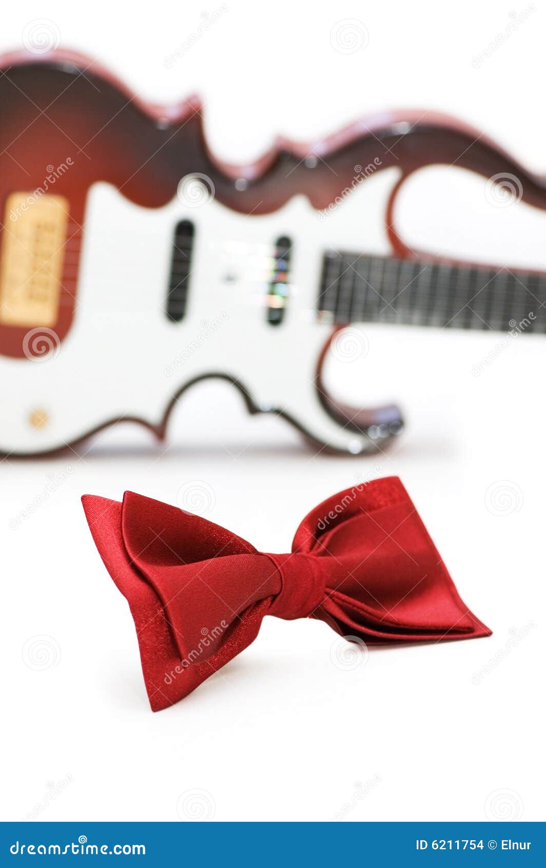 Bow Tie and Guitar Isolated Stock Photo Image of sound, guitar 6211754