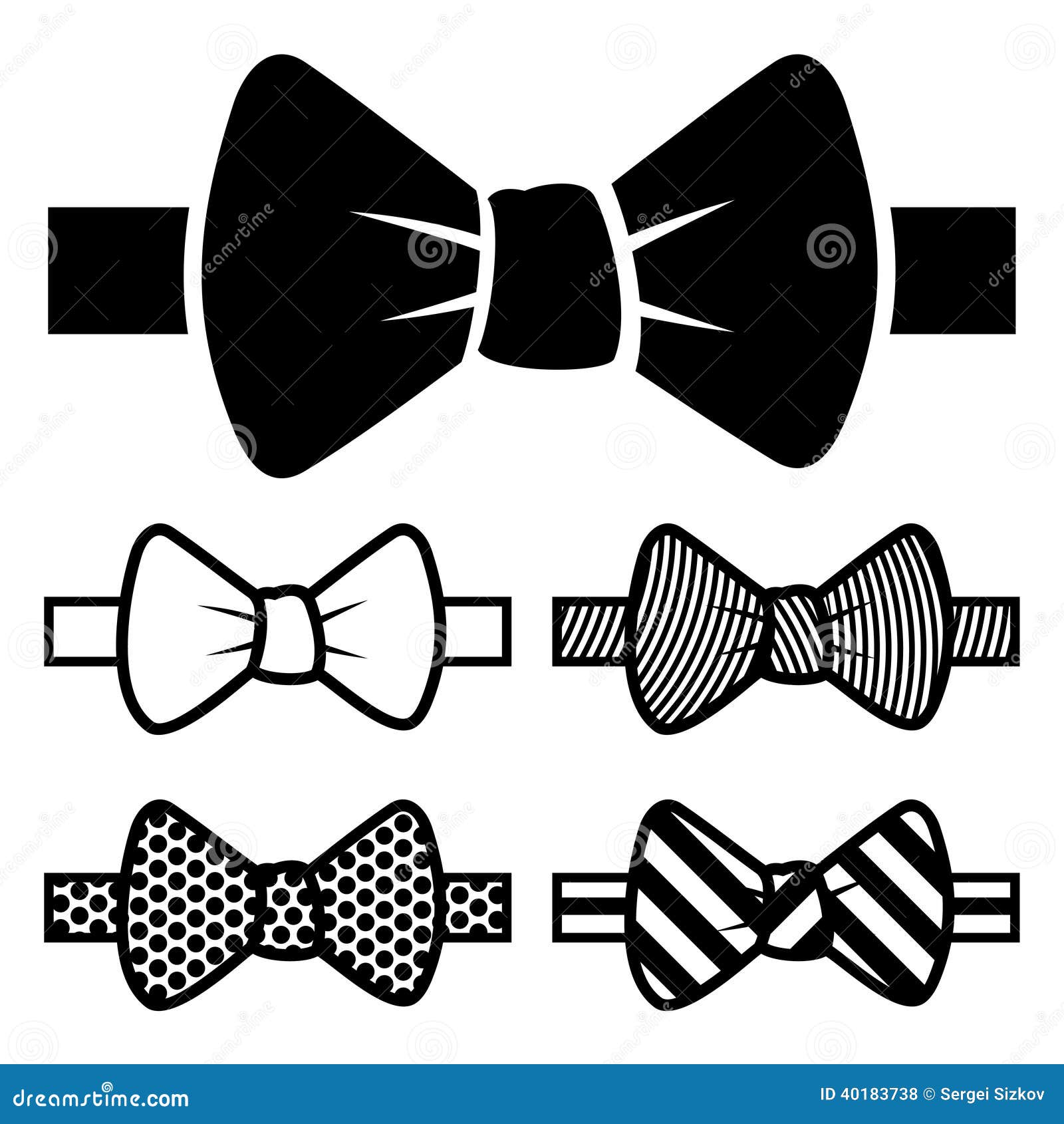 bow tie icons set