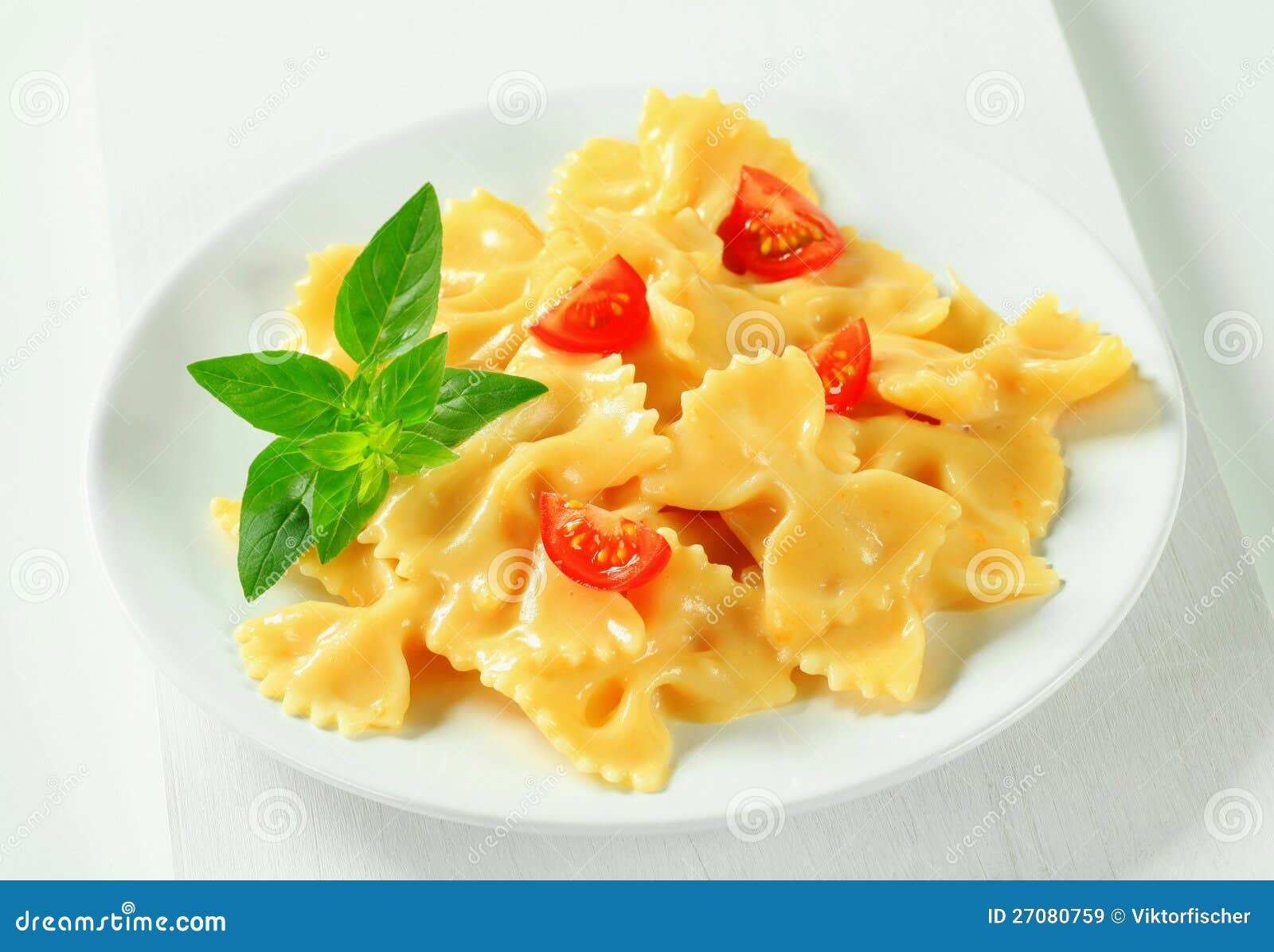 Bow Tie Pasta with Cream Sauce Stock Image Image of pasta, plate