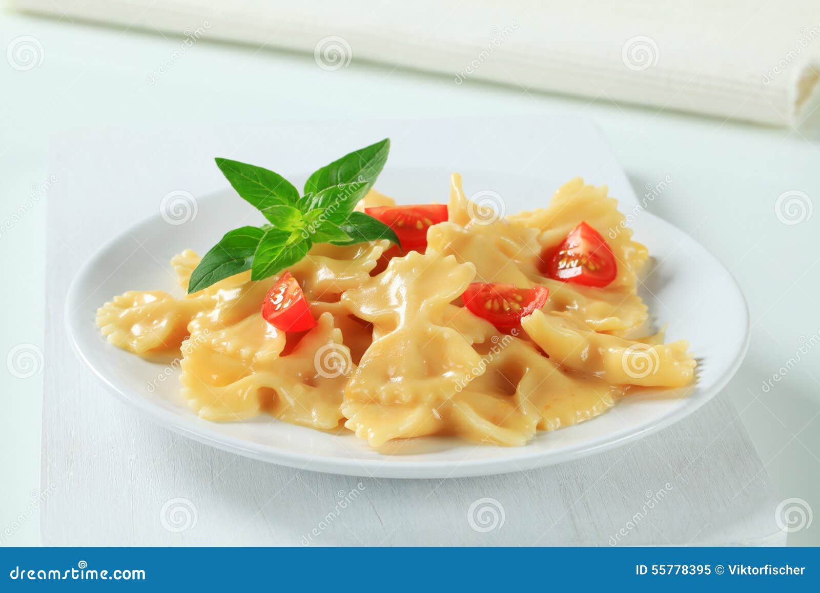 Bow Tie Pasta with Cream Sauce Stock Image Image of boiled, white