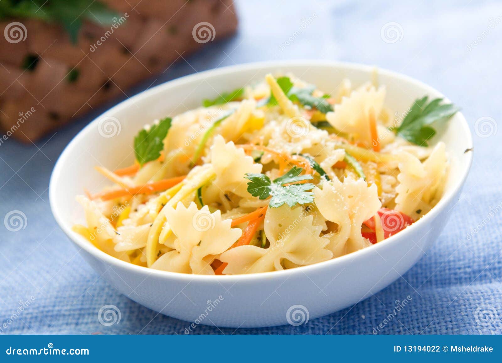 Bow tie pasta primavera stock photo. Image of italian 13194022