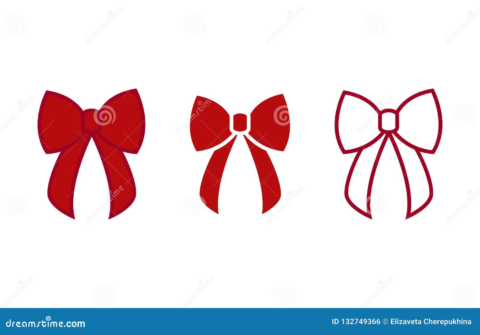 Red bow ribbon.ai Royalty Free Stock SVG Vector and Clip Art