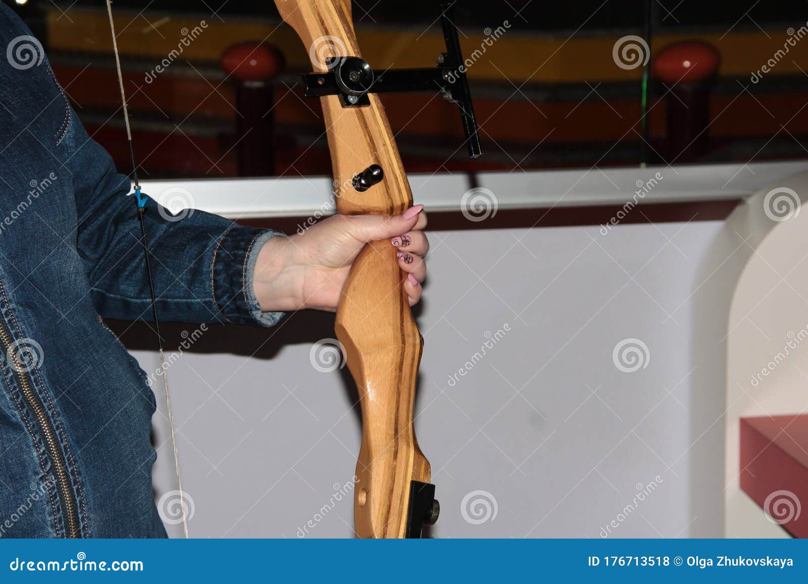 A Bow in a Woman`s Hand. Archery Stock Photo Image of compound
