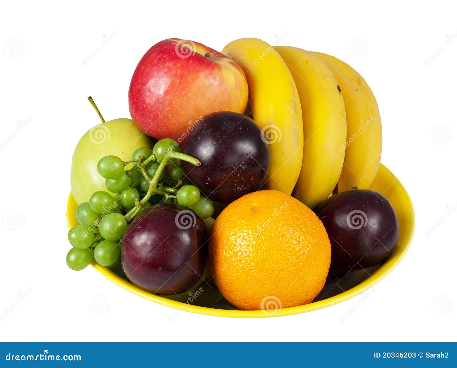 Bowl Of Assorted Fresh Fruit Isolated Stock Image Image Of Eating