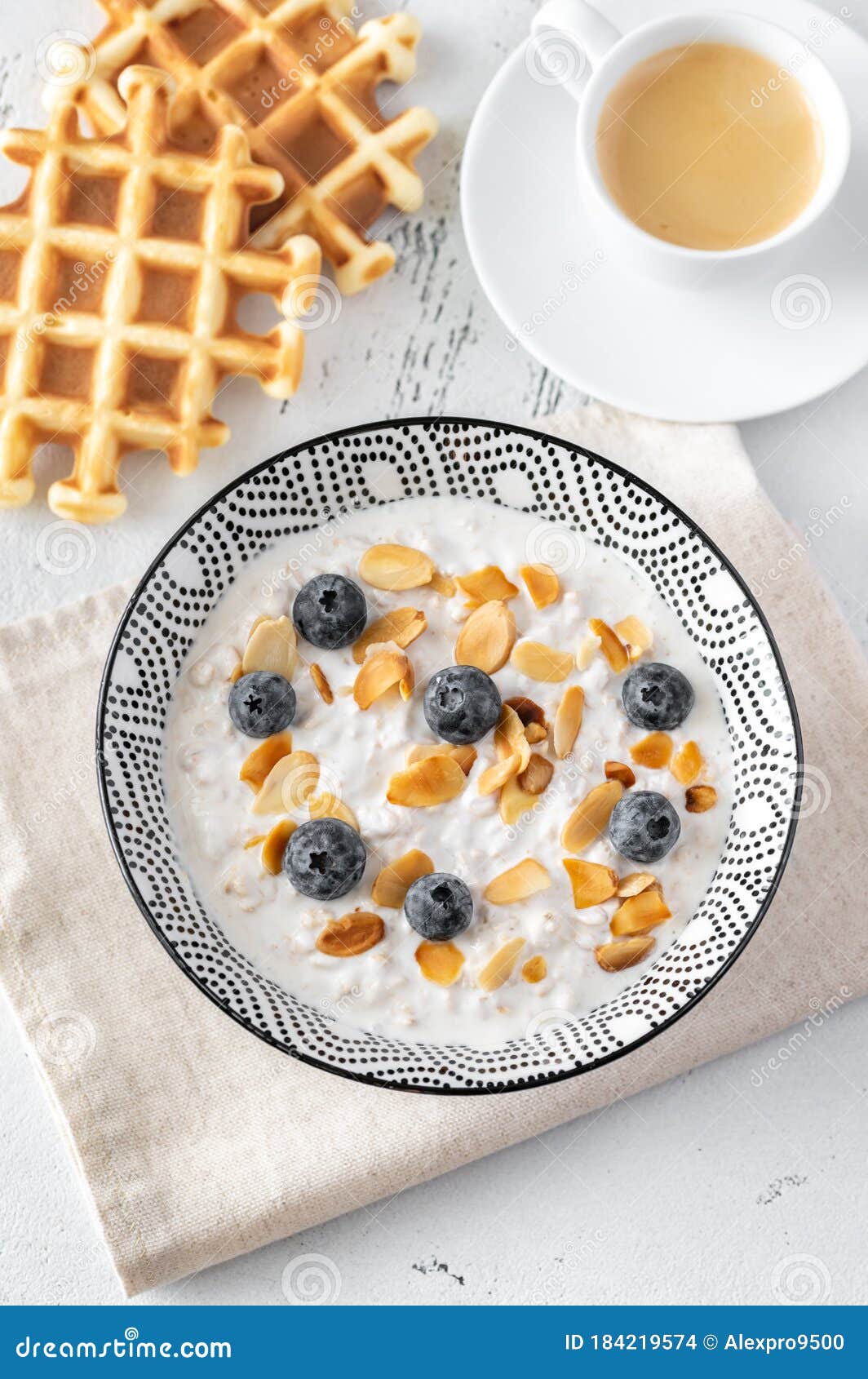 Bowl of Bircher muesli stock photo. Image of snack, oatmeal 184219574