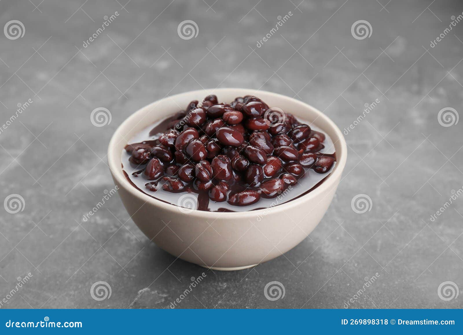 Bowl of Canned Kidney Beans on Grey Table Stock Photo Image of