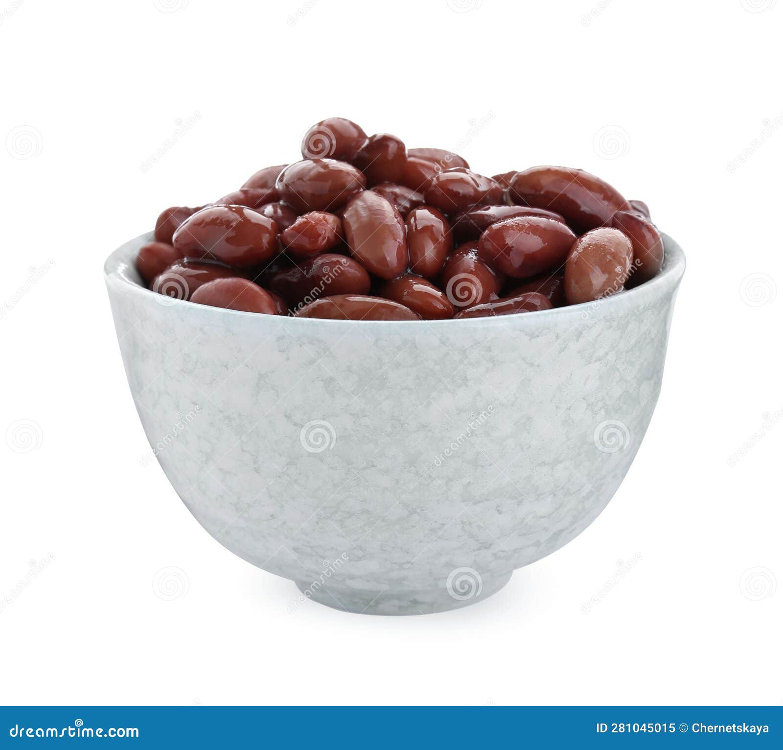 Bowl of Canned Kidney Beans on White Background Stock Image Image of