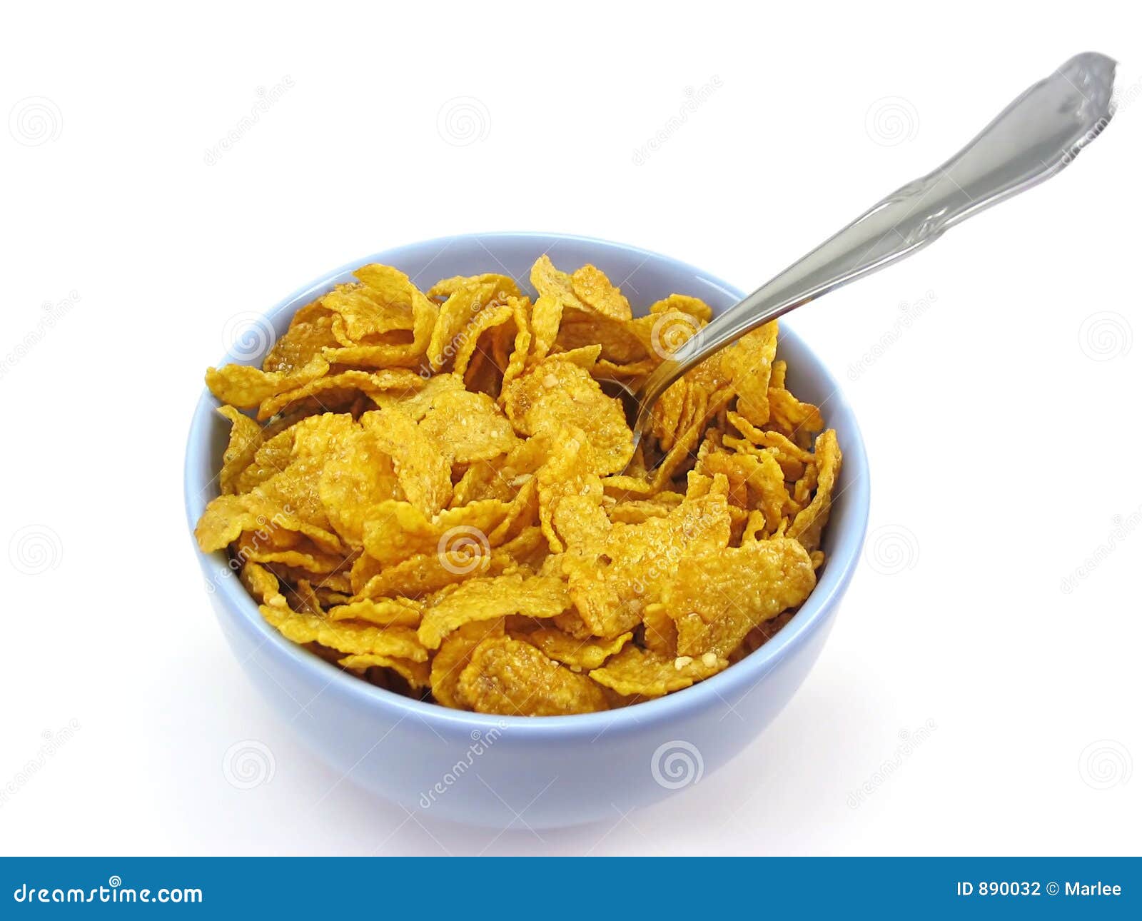 Bowl of Cereal with Spoon (clipping Path Included) Stock Photo Image