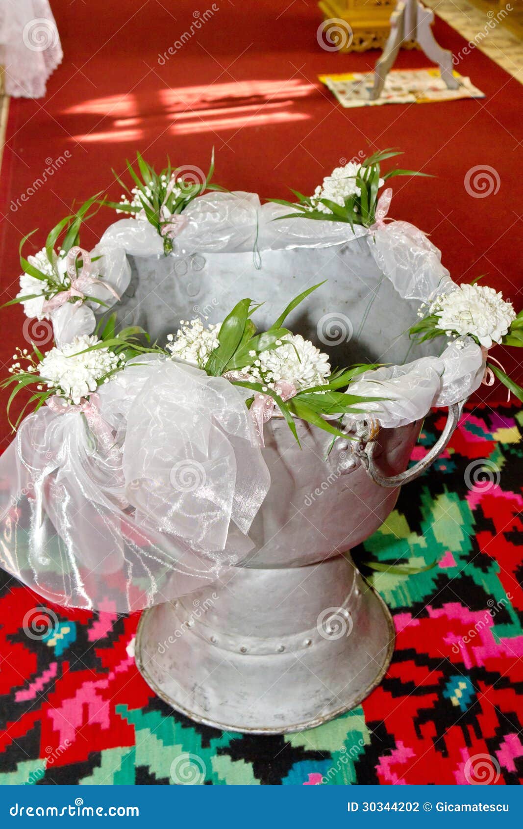 Bowl for christening stock photo. Image of decorated 30344202