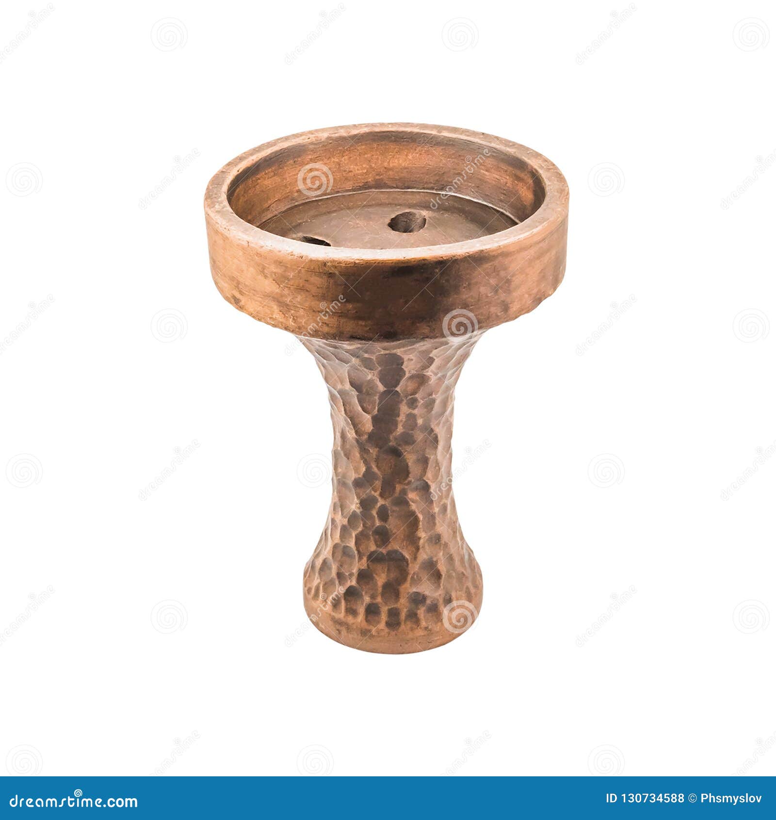 Bowl of Clay for Hookah, Brown, Isolated on White Stock Photo Image