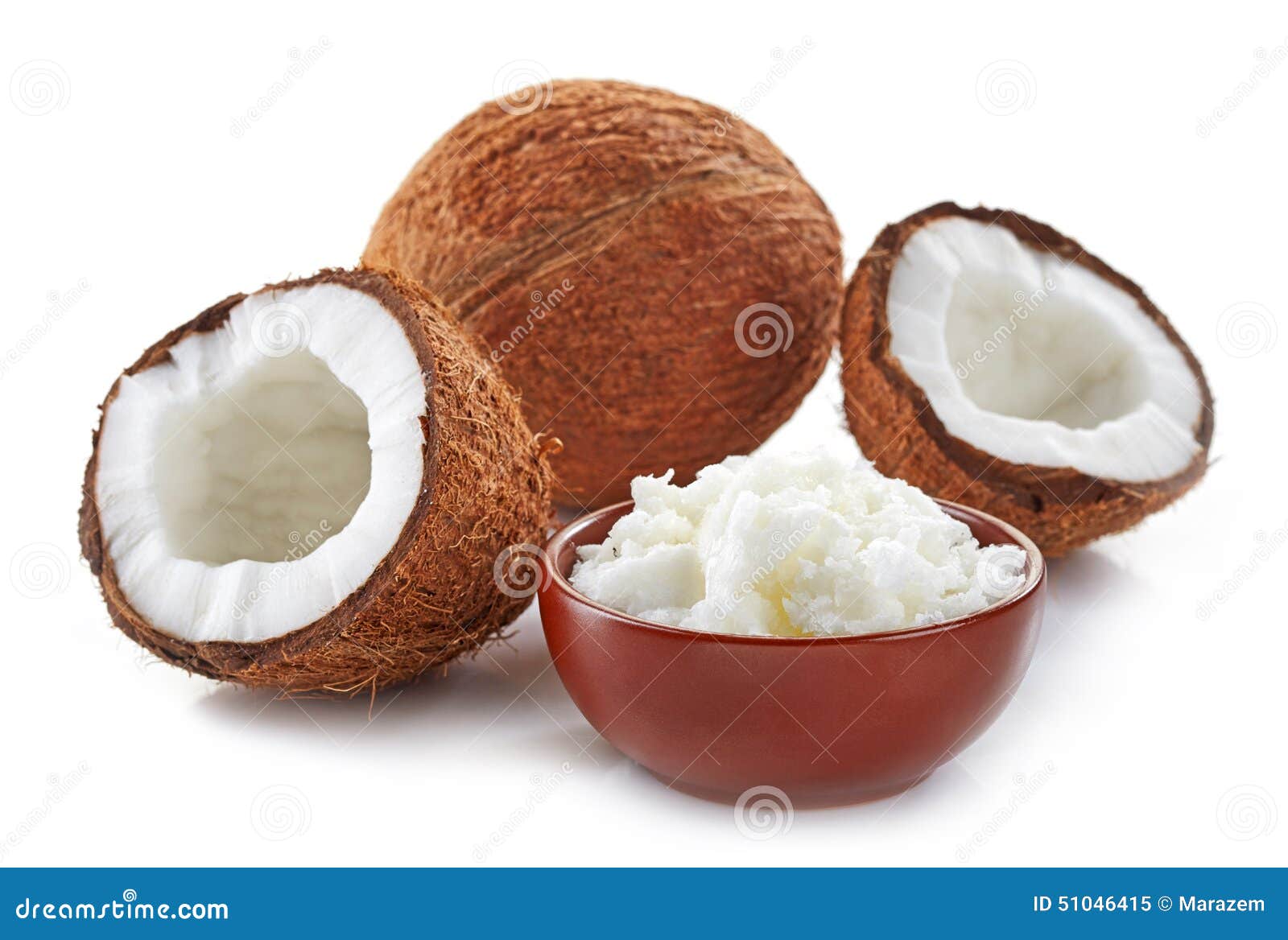 Bowl of Coconut Oil and Fresh Coconuts Stock Image Image of cooking