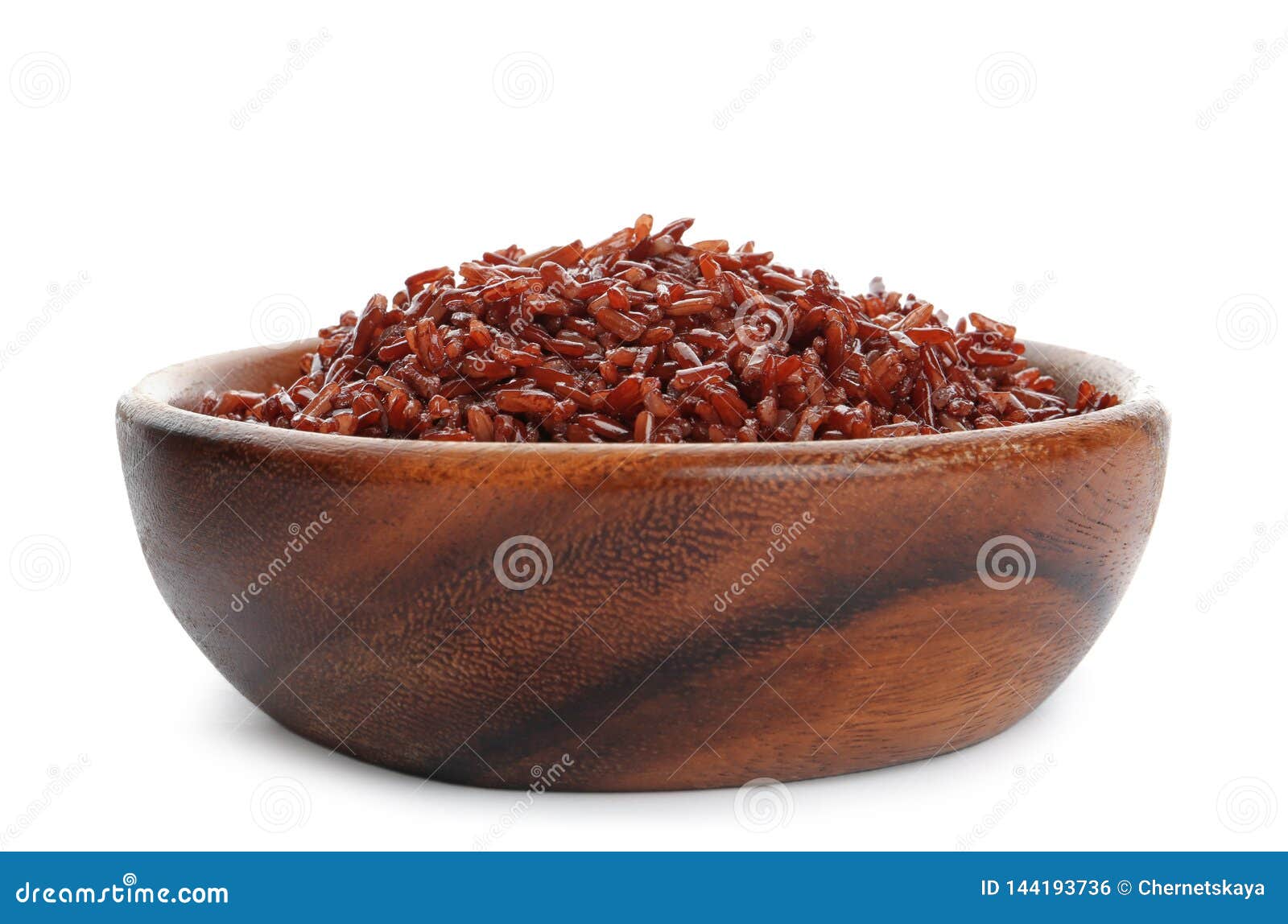 Bowl of Cooked Brown Rice Isolated Stock Photo - Image of culinary