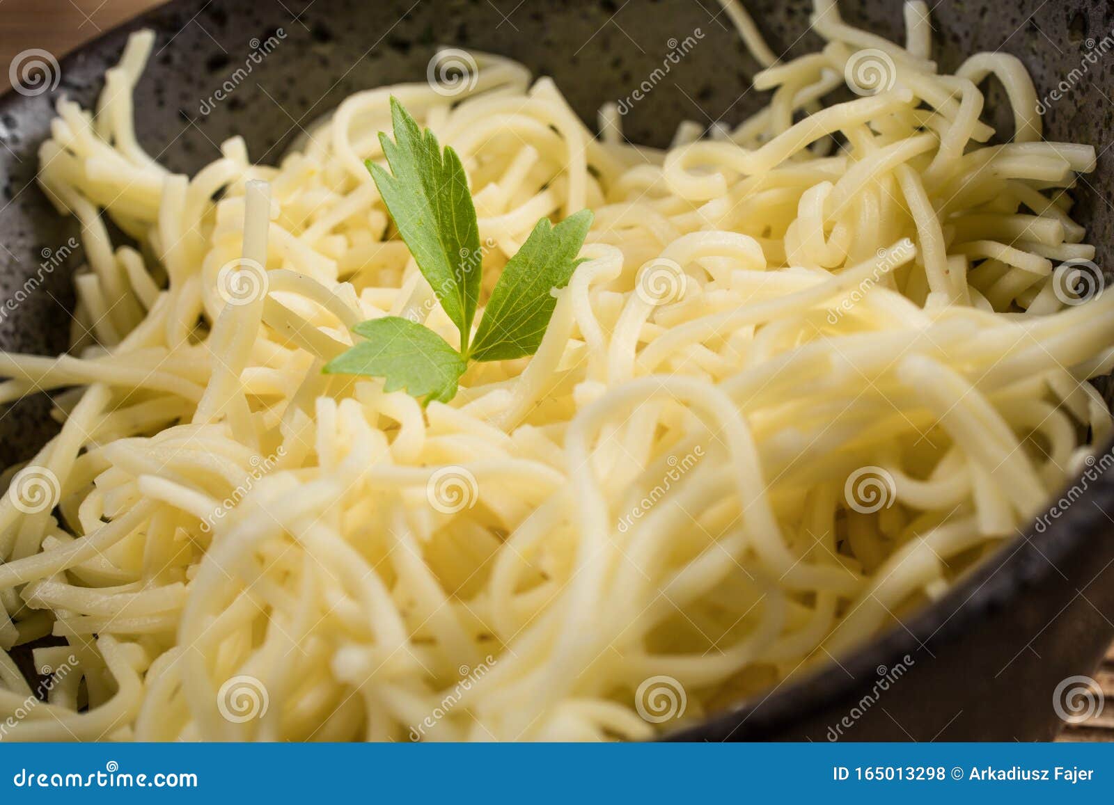 Bowl of cooked noodles stock photo. Image of pasta, bowl 165013298