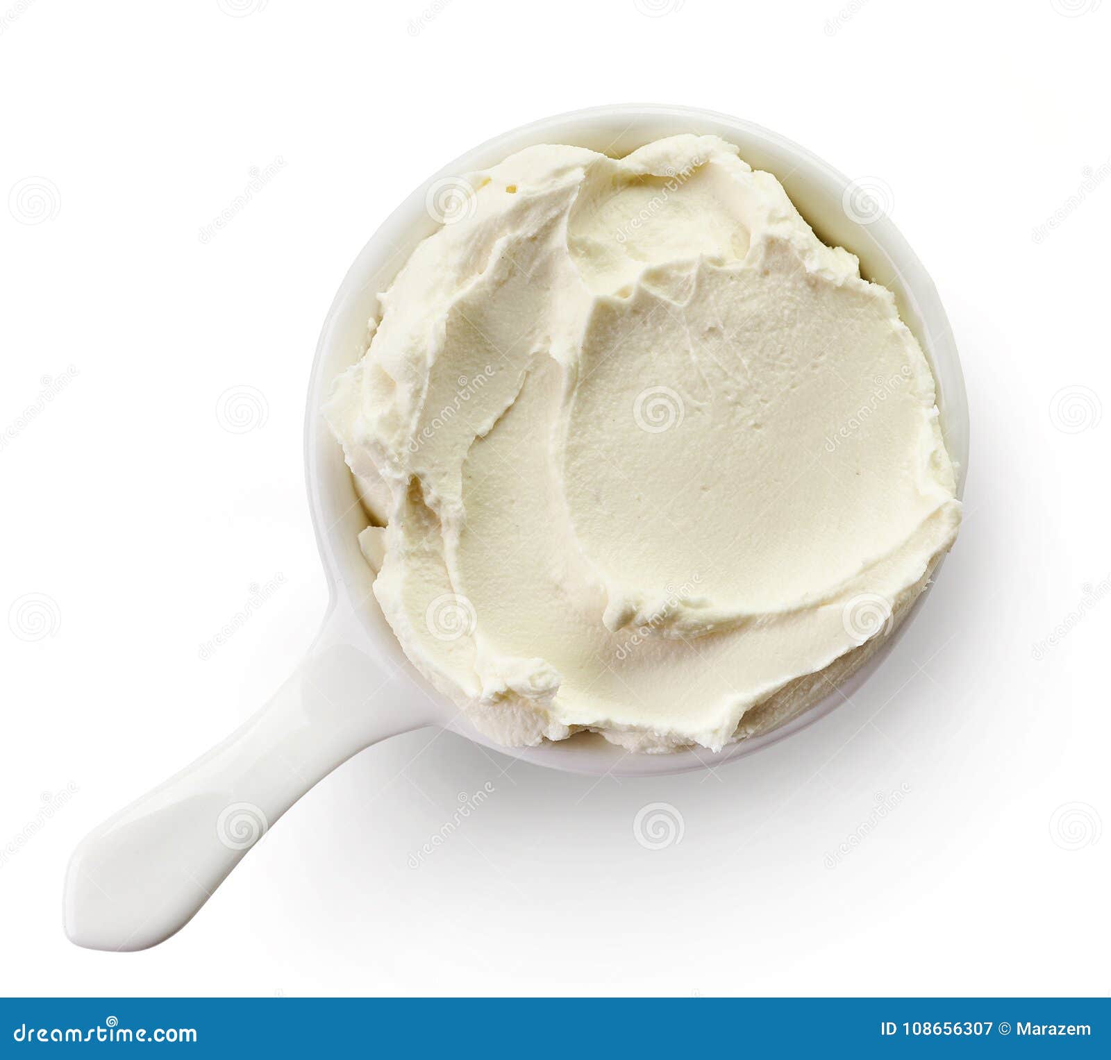 Bowl of cream cheese stock image. Image of milk, creamy 108656307