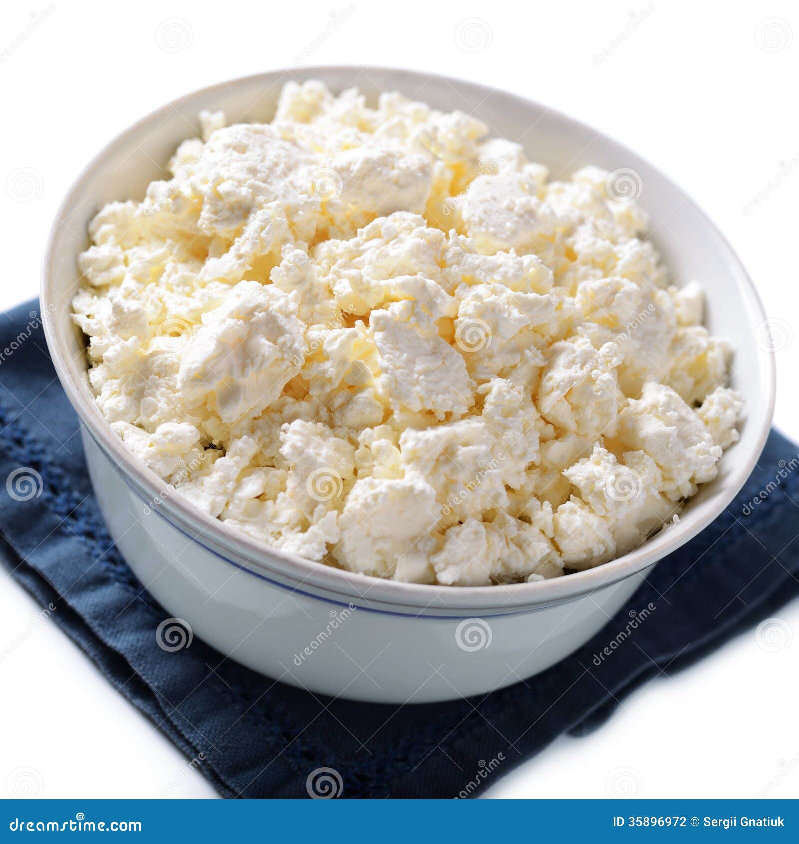 Bowl Of Crumbly Cottage Cheese Stock Photo Image Of Popping
