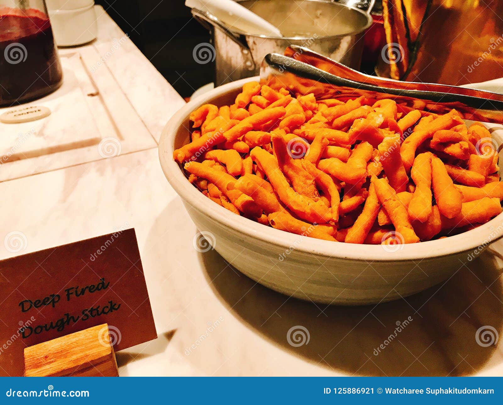 Bowl of Deep Fried Dough Stick. Stock Image Image of brittle, china 125886921