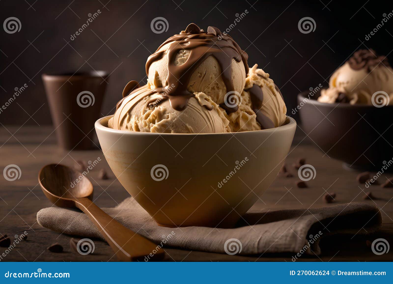 Artisanal Ice Cream Cones Trio Of Unique Flavors In Vibrant Food