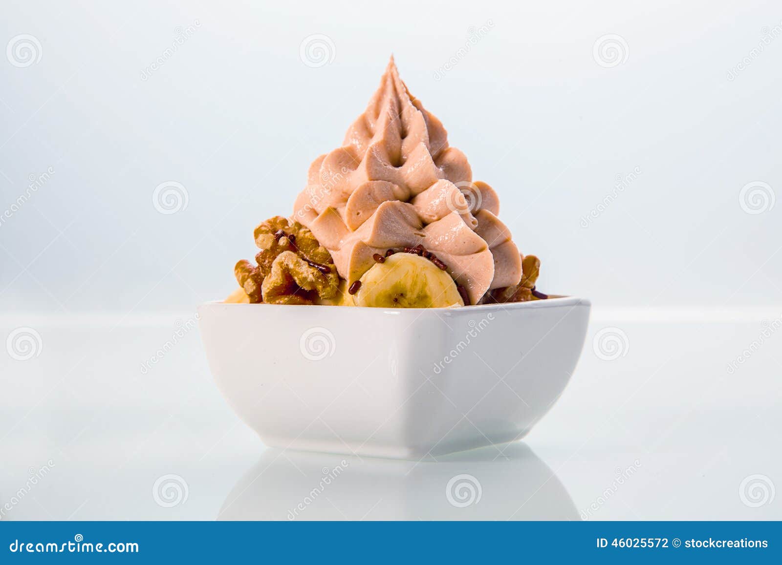 bowl of delicious nutty frozen yoghurt