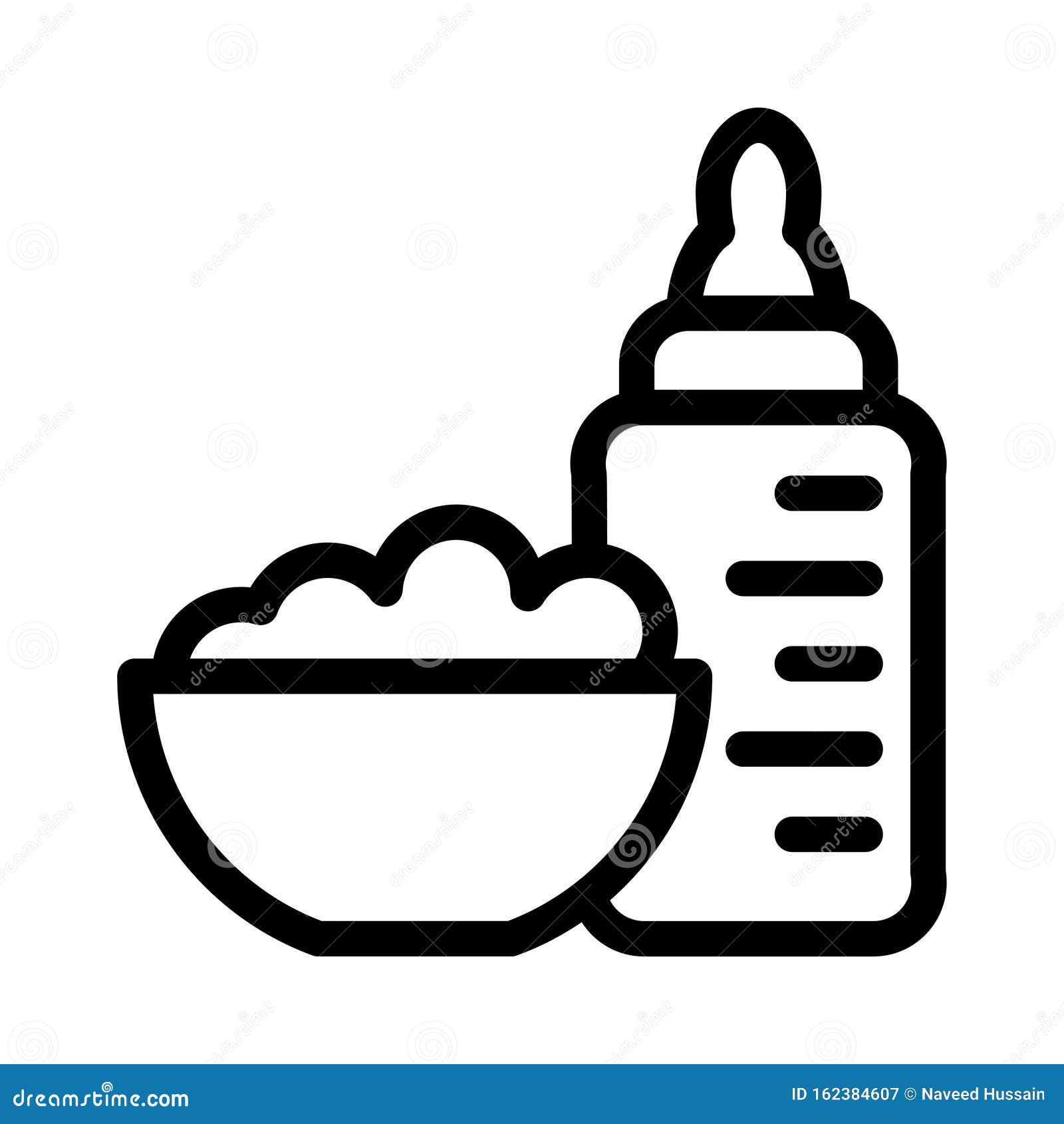 bowl feeder cake  thin line icon