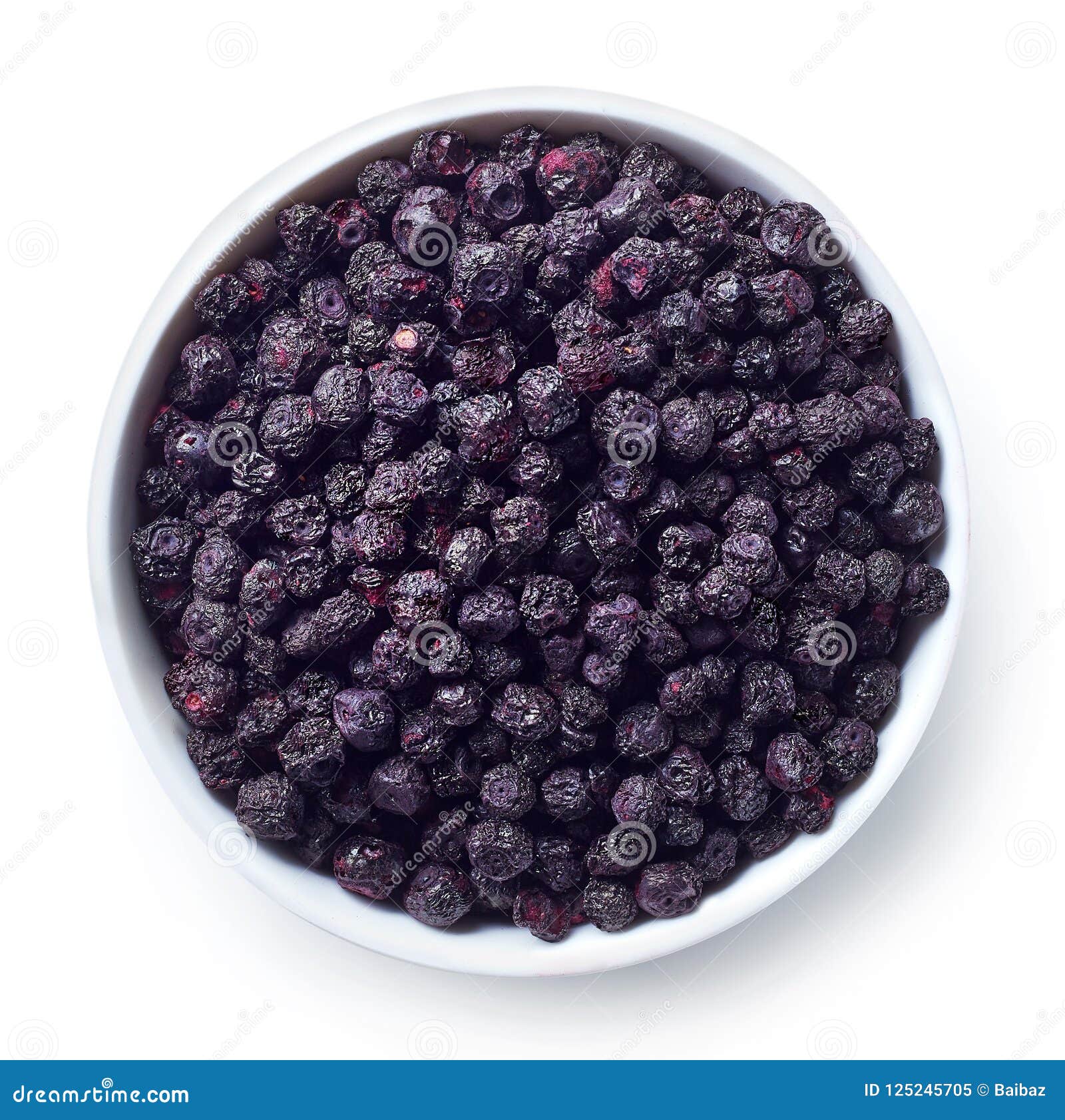 bowl of freeze dried blueberries